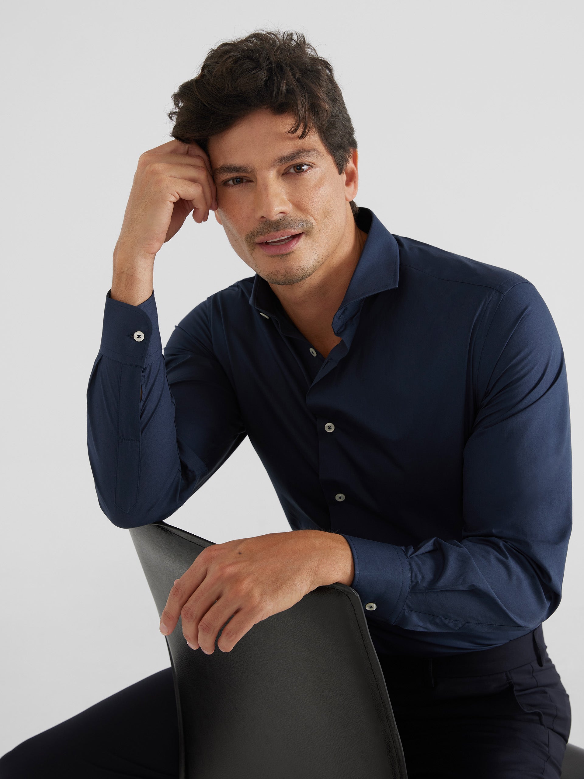 Camisa vestir tailoring azul marino