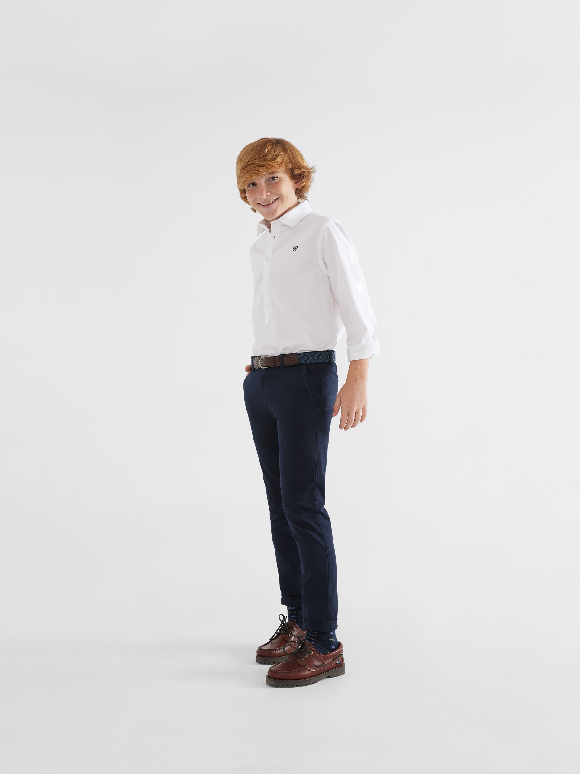 Pantalon de sport enfant chino bleu marine