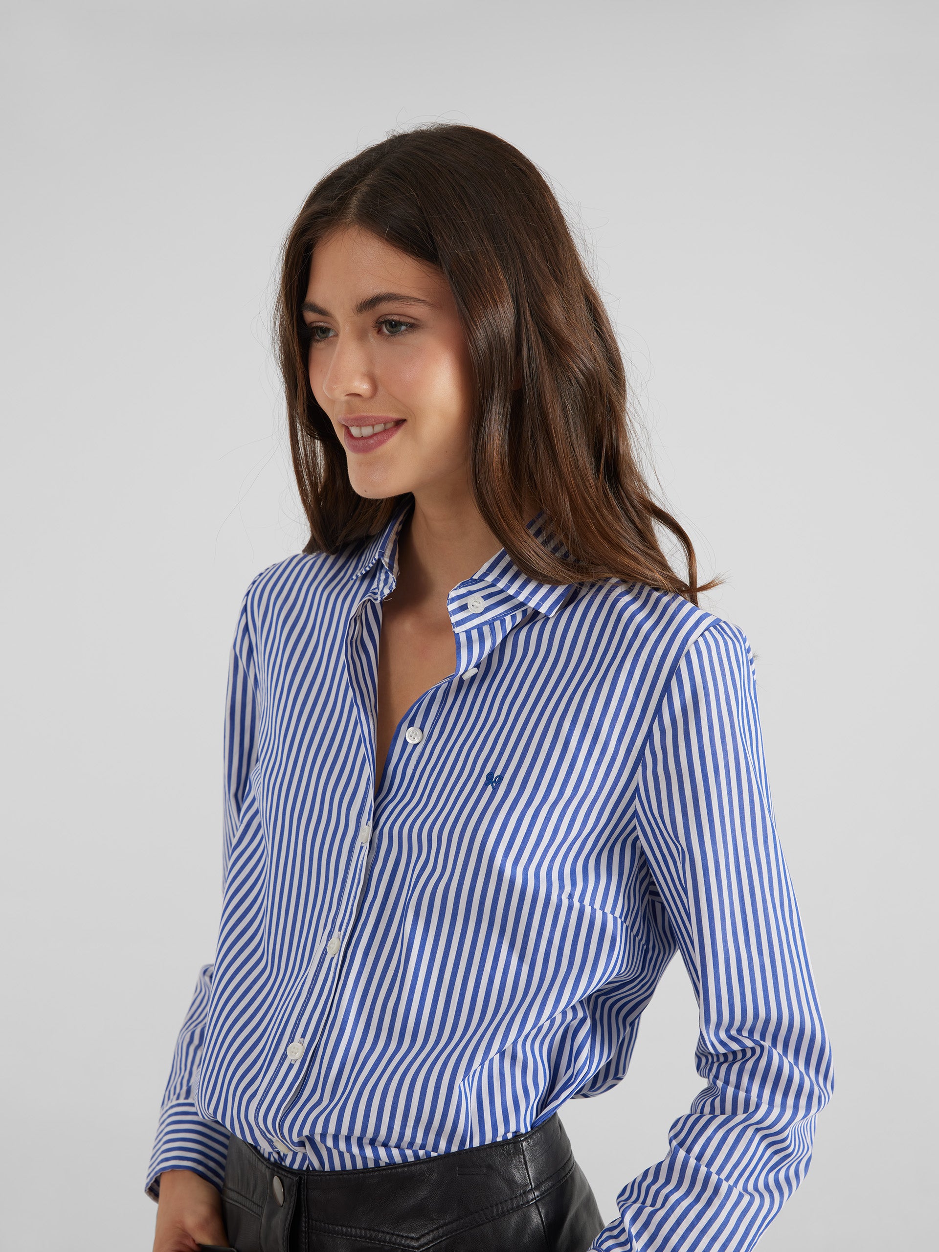 Camisa woman rayas azul y blanco