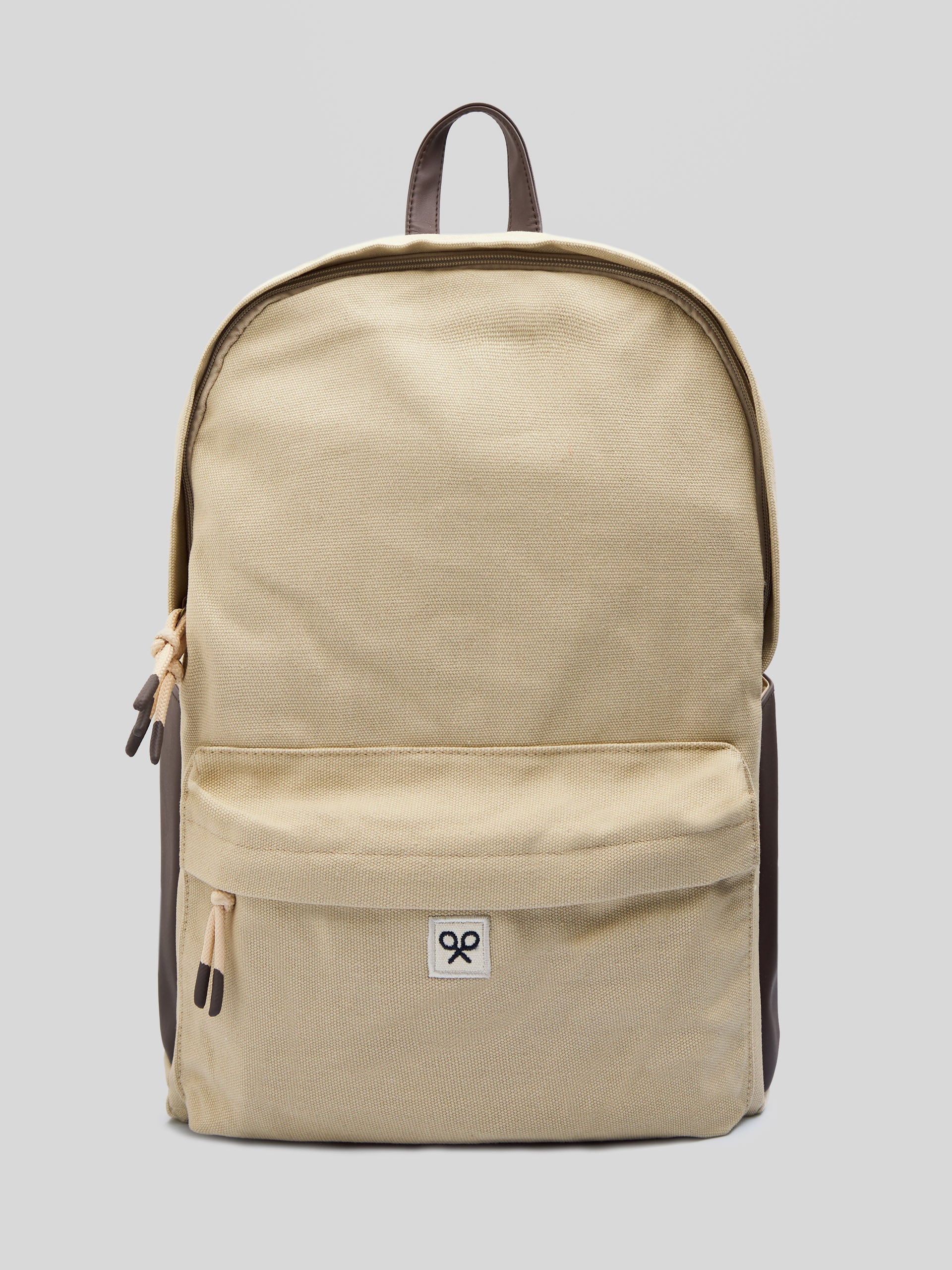 Beige store canvas backpack