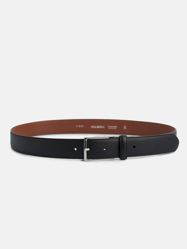 Ceinture habillée en cuir noir