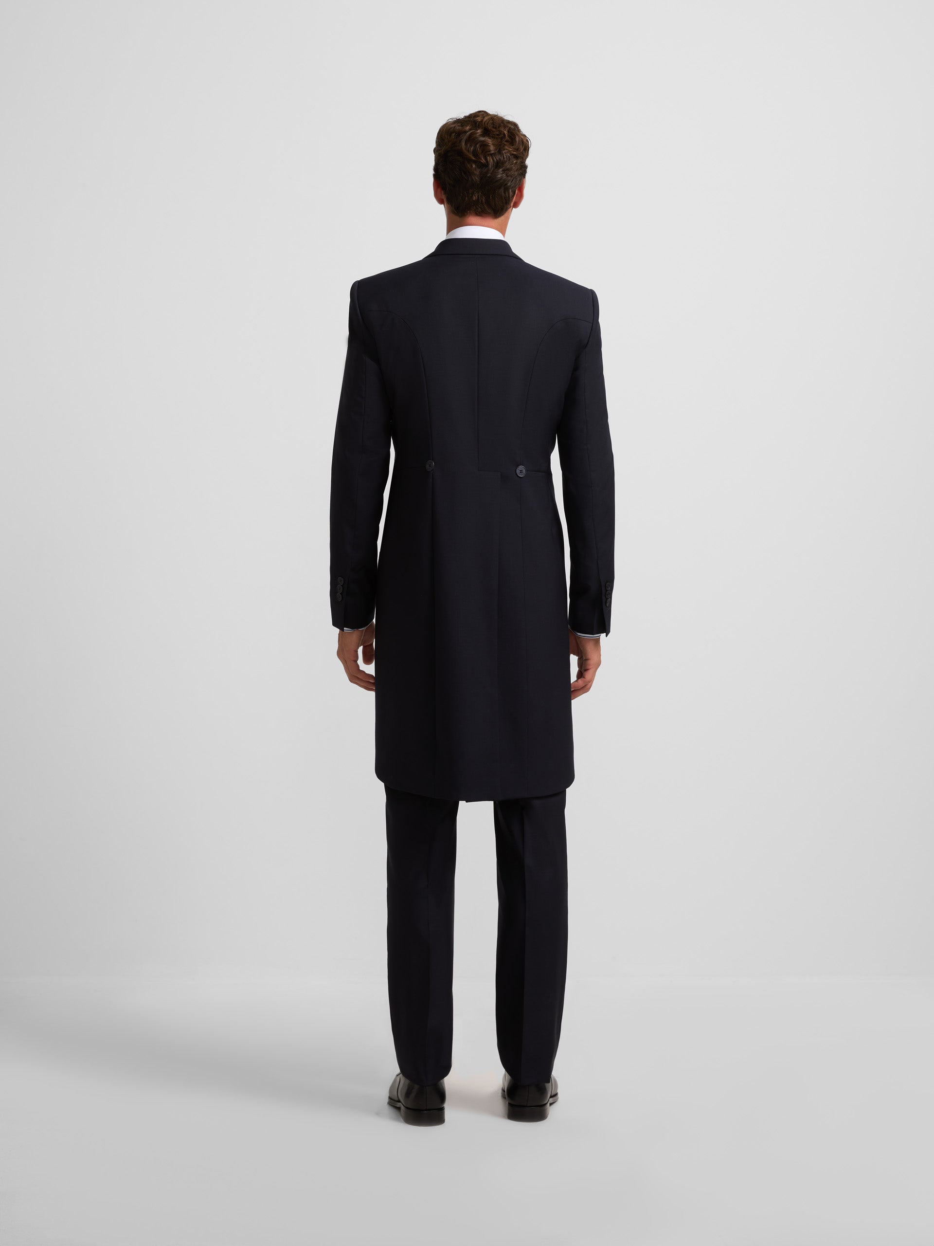 Navy blue stretch jacket frock coat