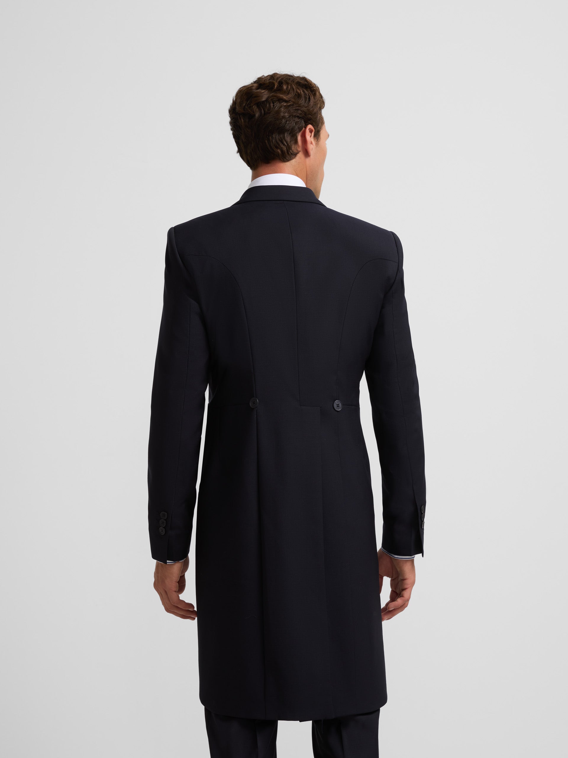 Navy blue stretch jacket frock coat