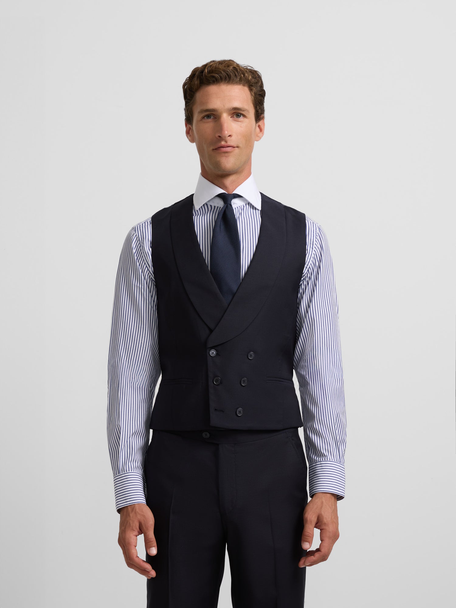 Navy blue stretch jacket vest