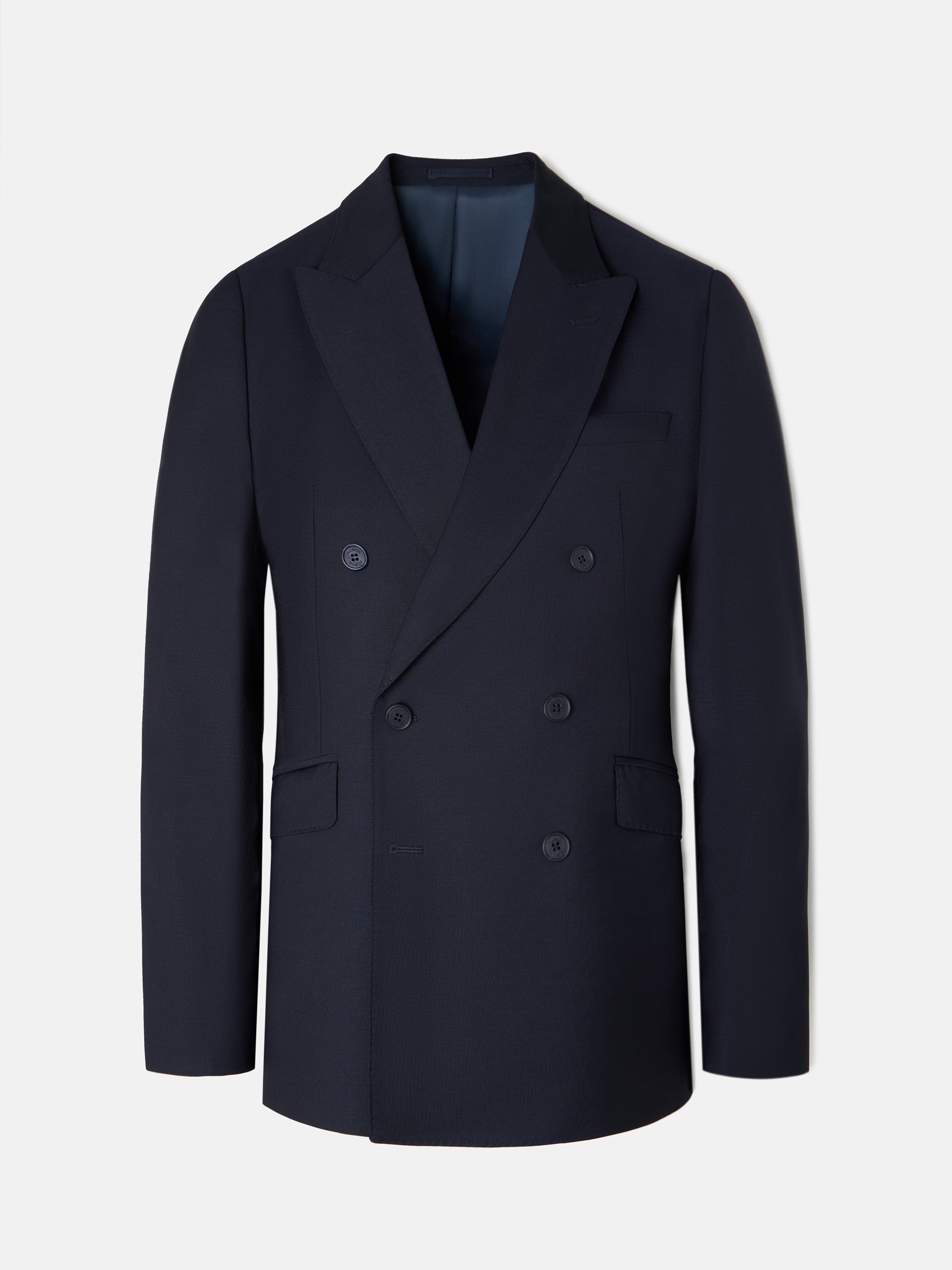 Veste de costume croisée stretch bleu marine