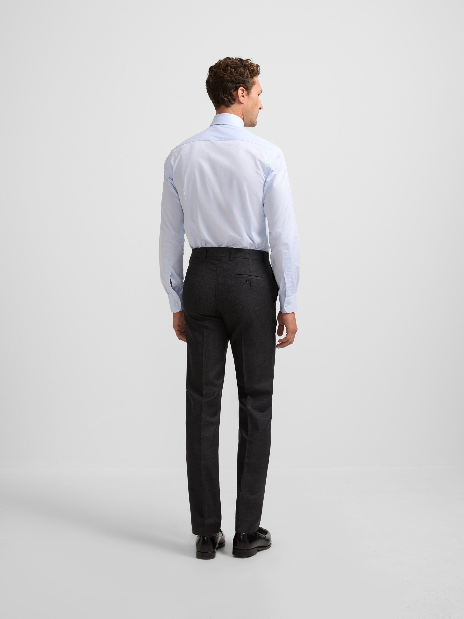 Gray bird's eye suit pants