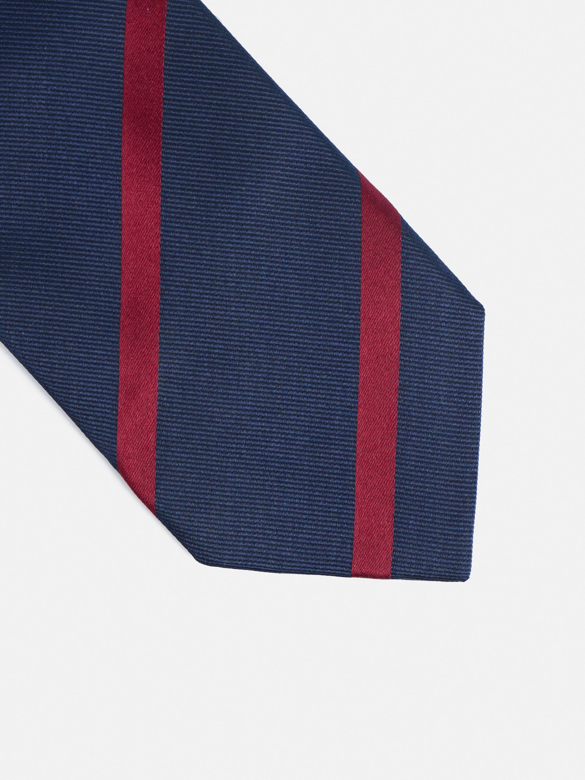 Burgundy striped navy tie