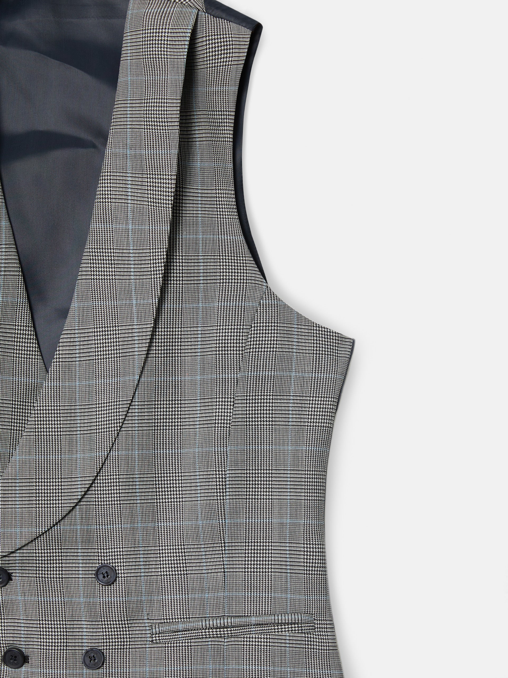 Gray prince of wales silbon jacket vest