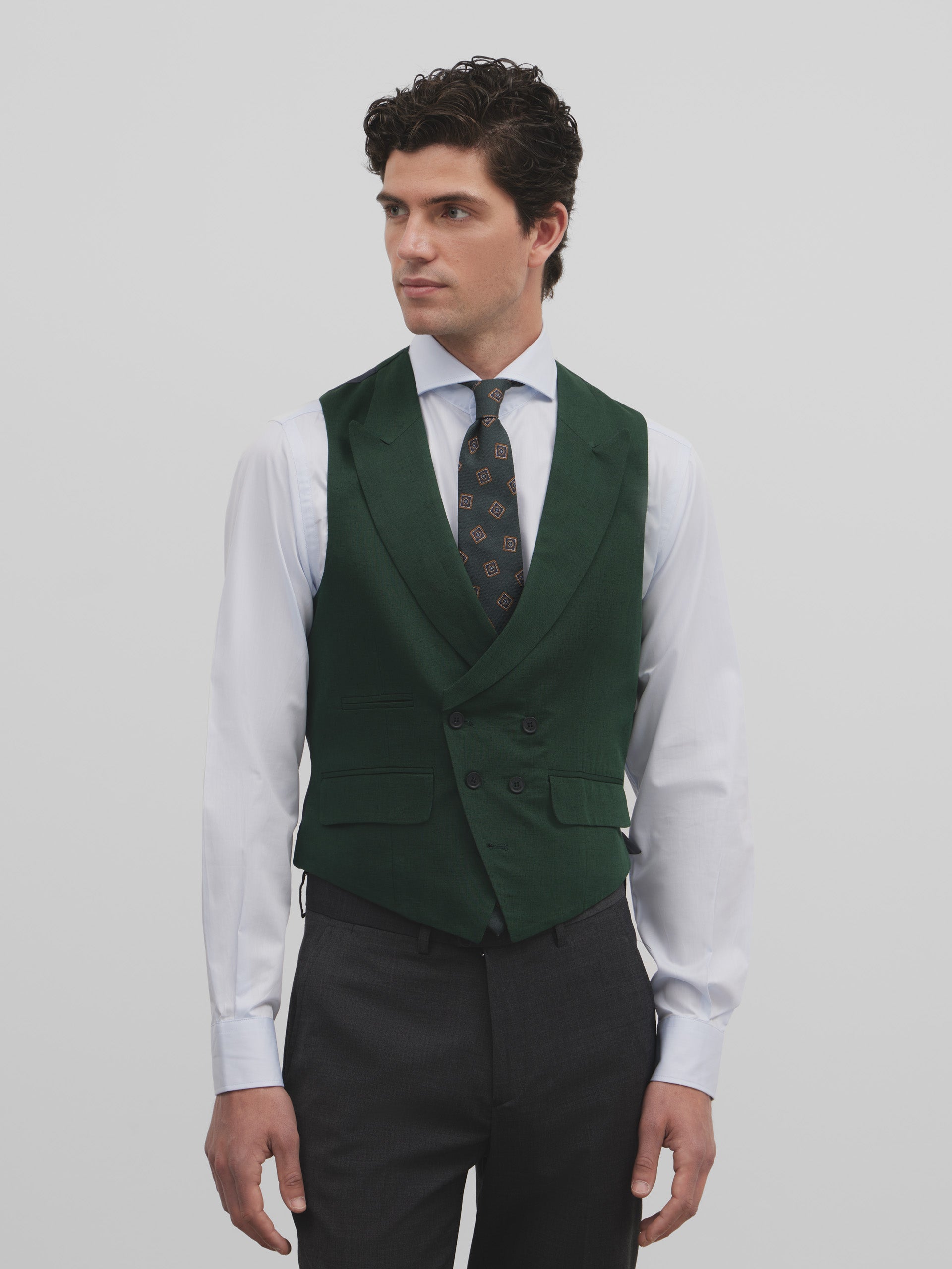 Gilet tailleur vert foncé