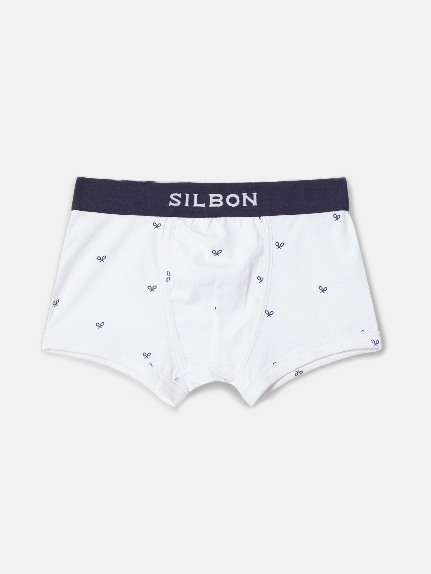 Boxer blanc avec raquettes marine