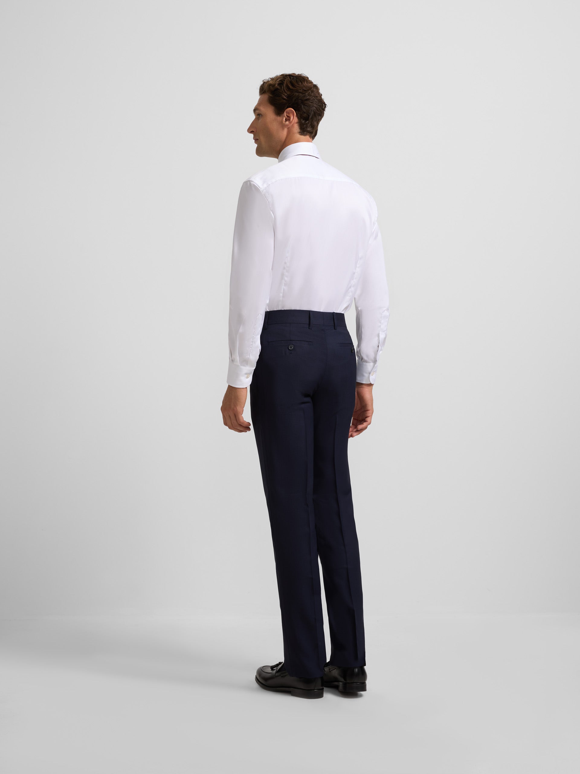 Navy blue structured suit pants