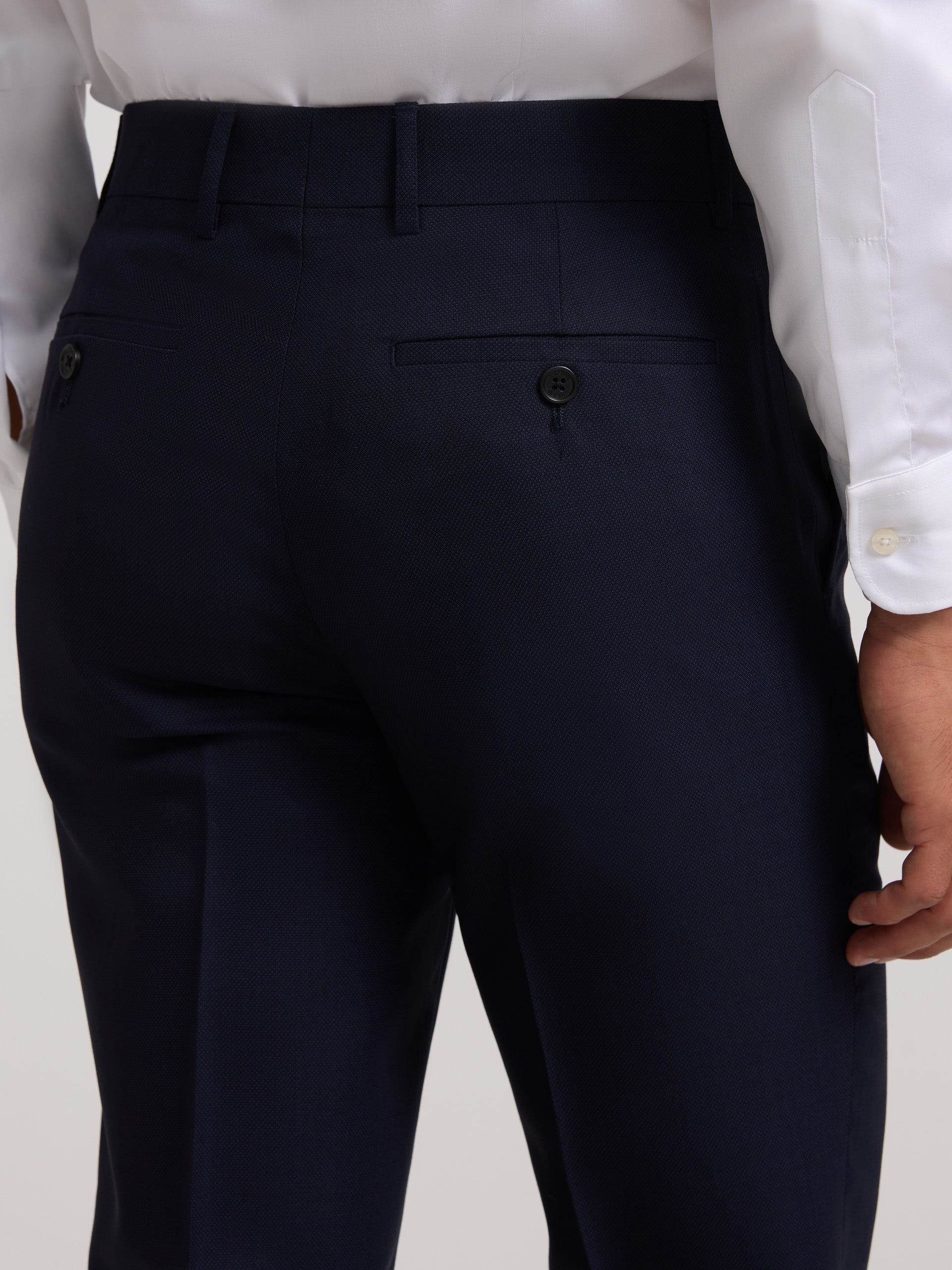 Navy blue structured suit pants