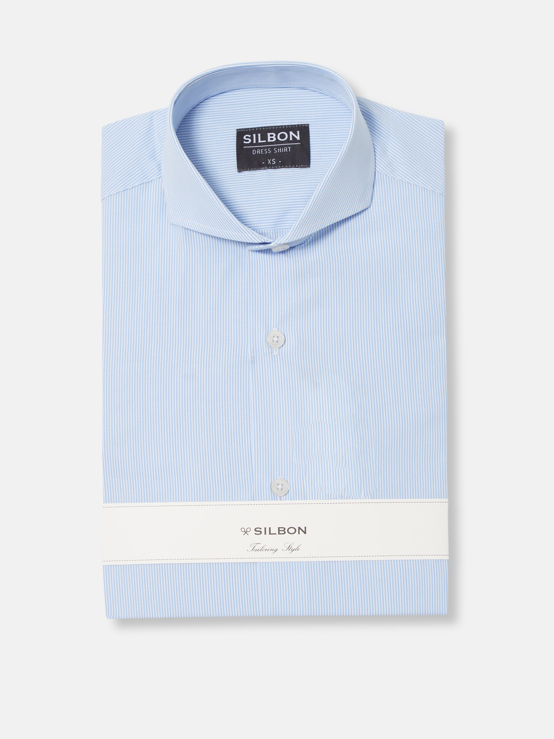 Classic white blue stripe dress shirt