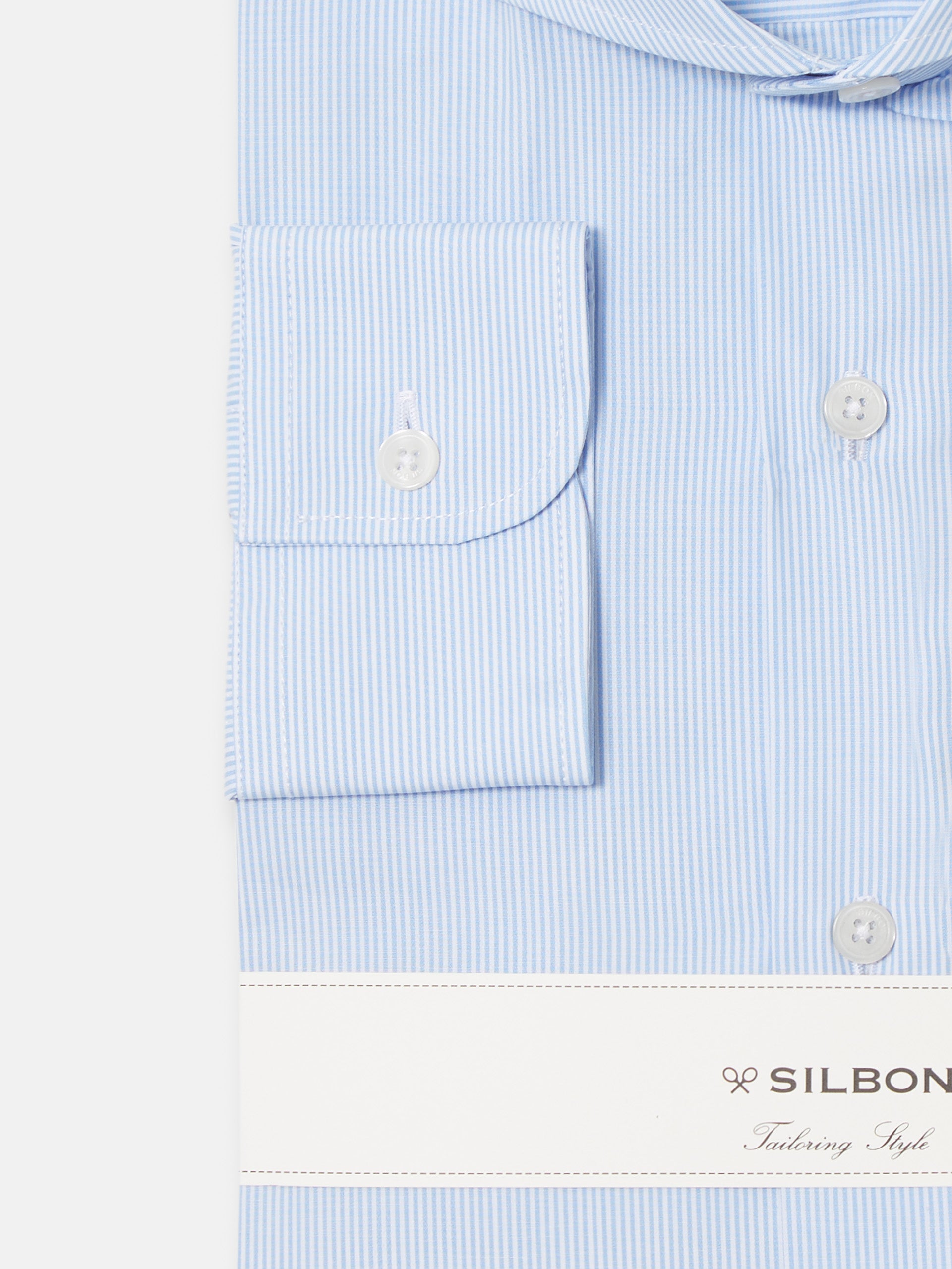 Classic white blue stripe dress shirt