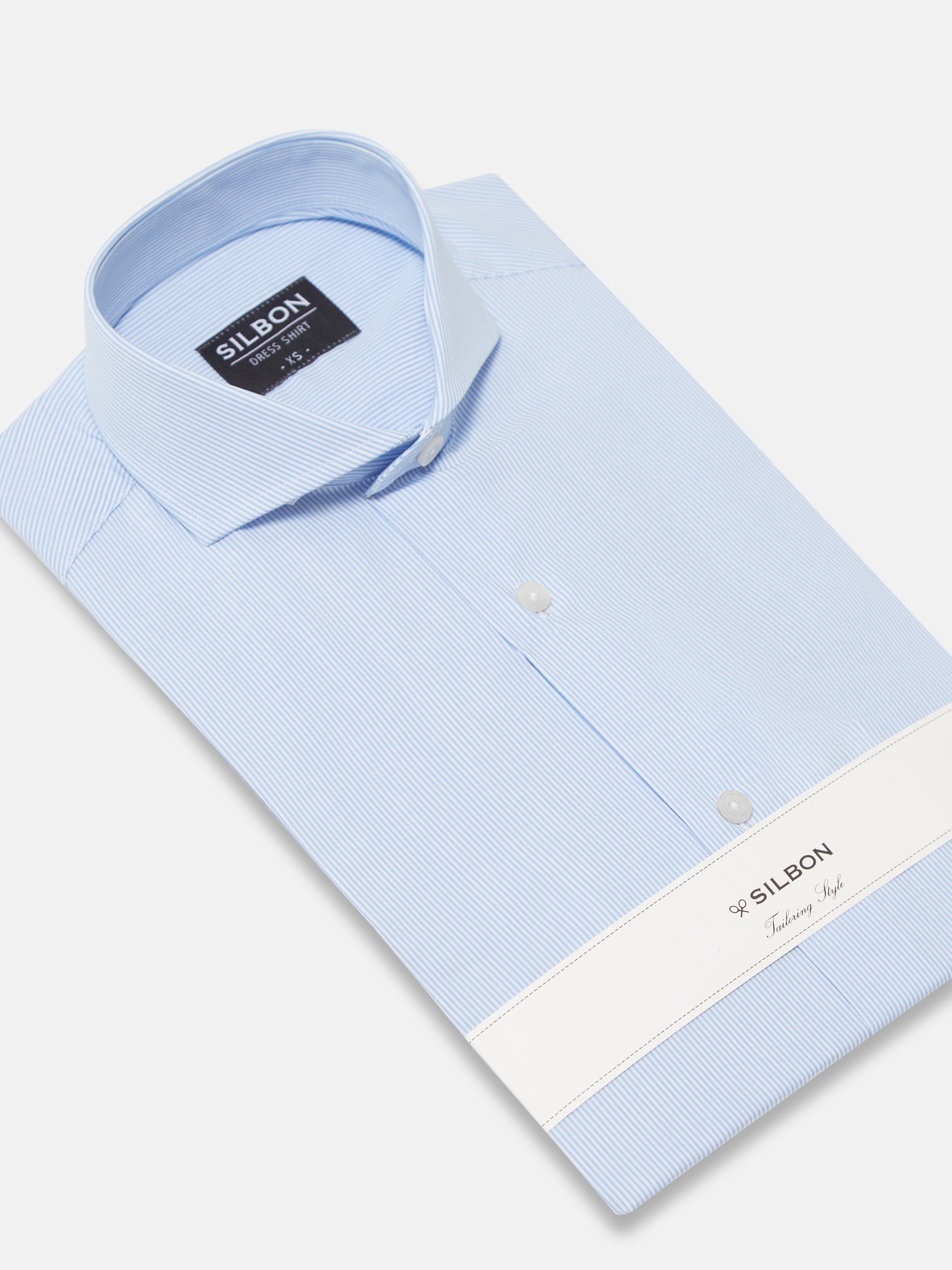 Classic white blue stripe dress shirt