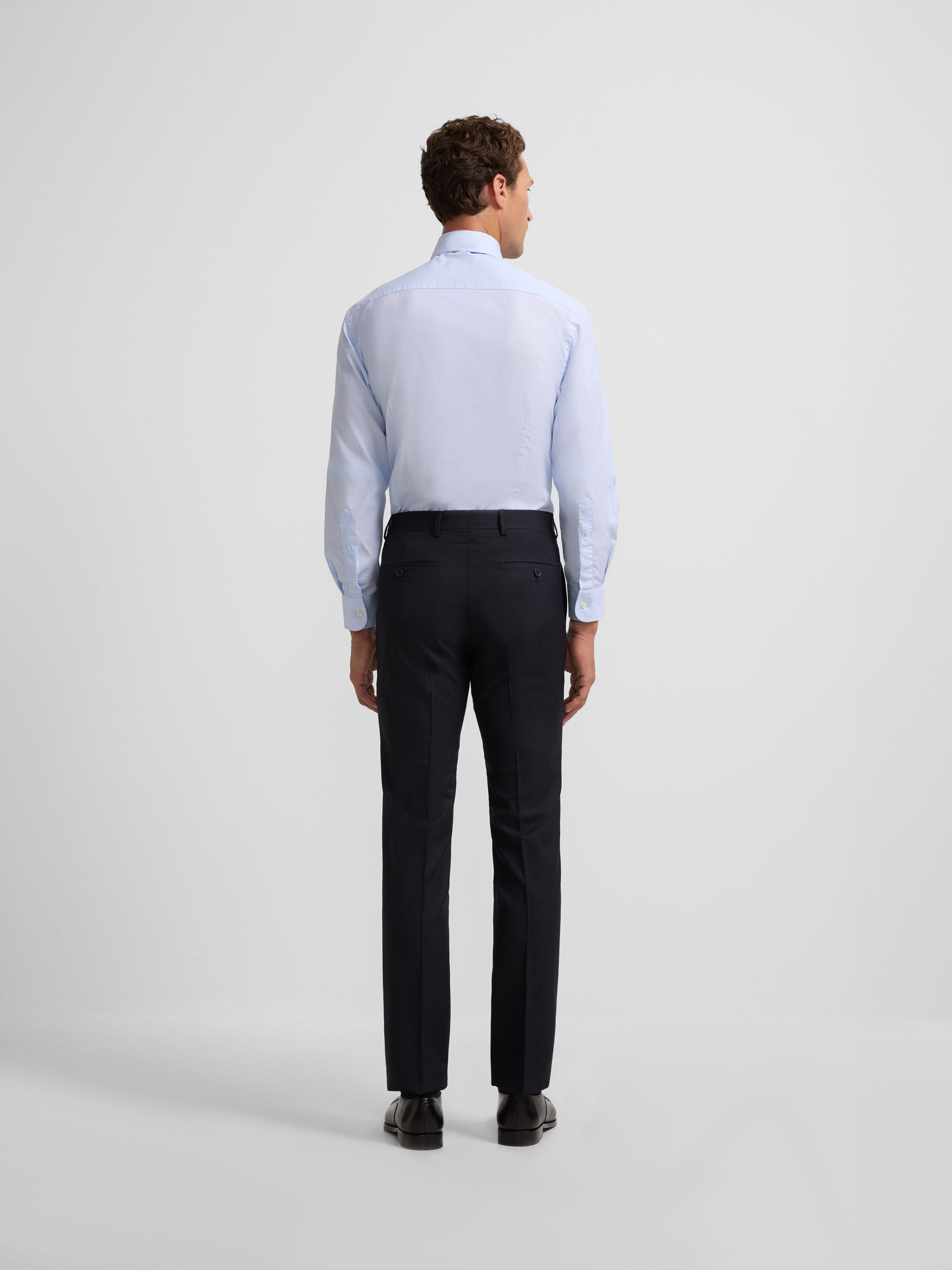 Pantalon traje clasico espiga azul marino