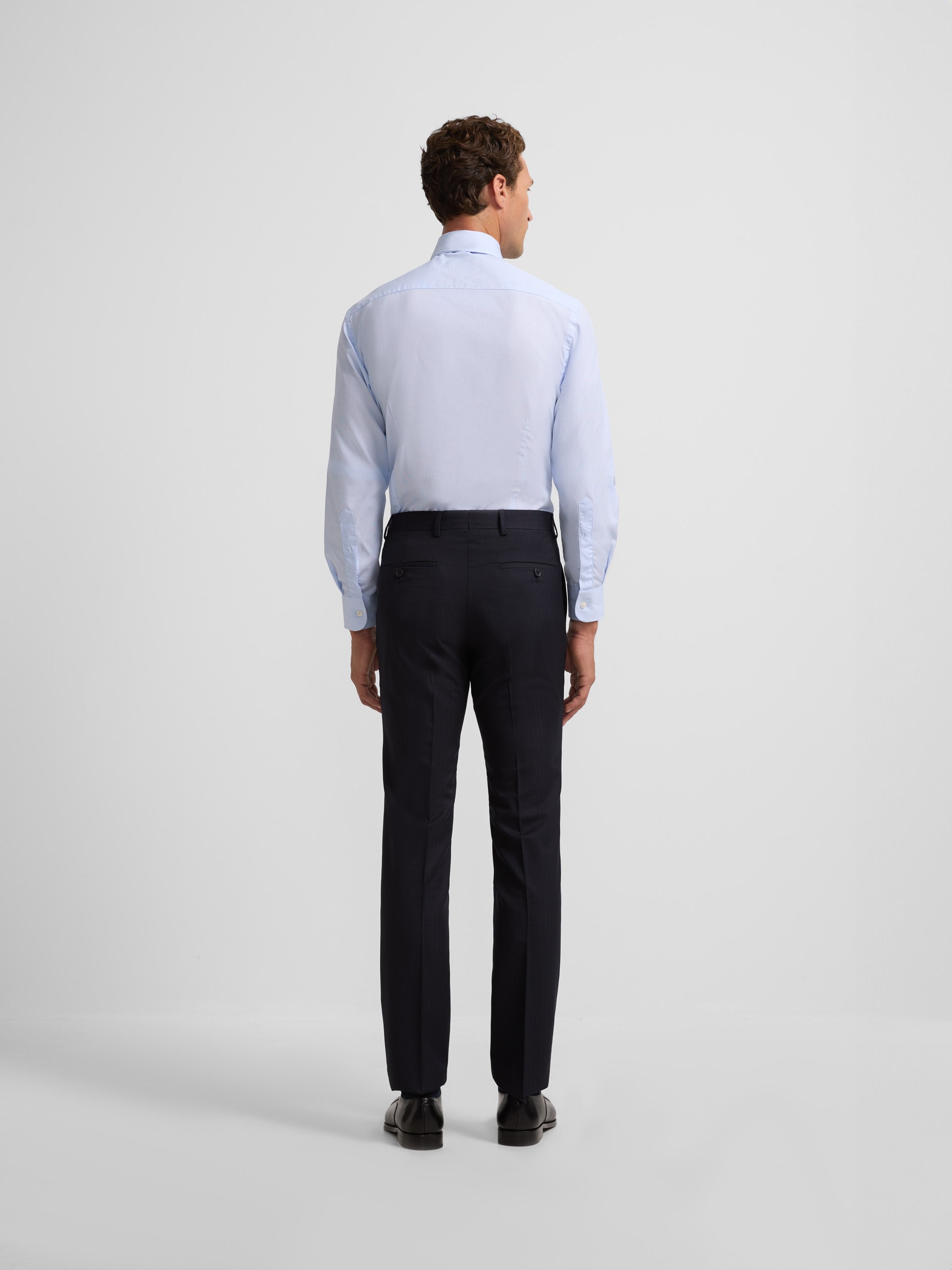 Pantalon traje clasico espiga azul marino