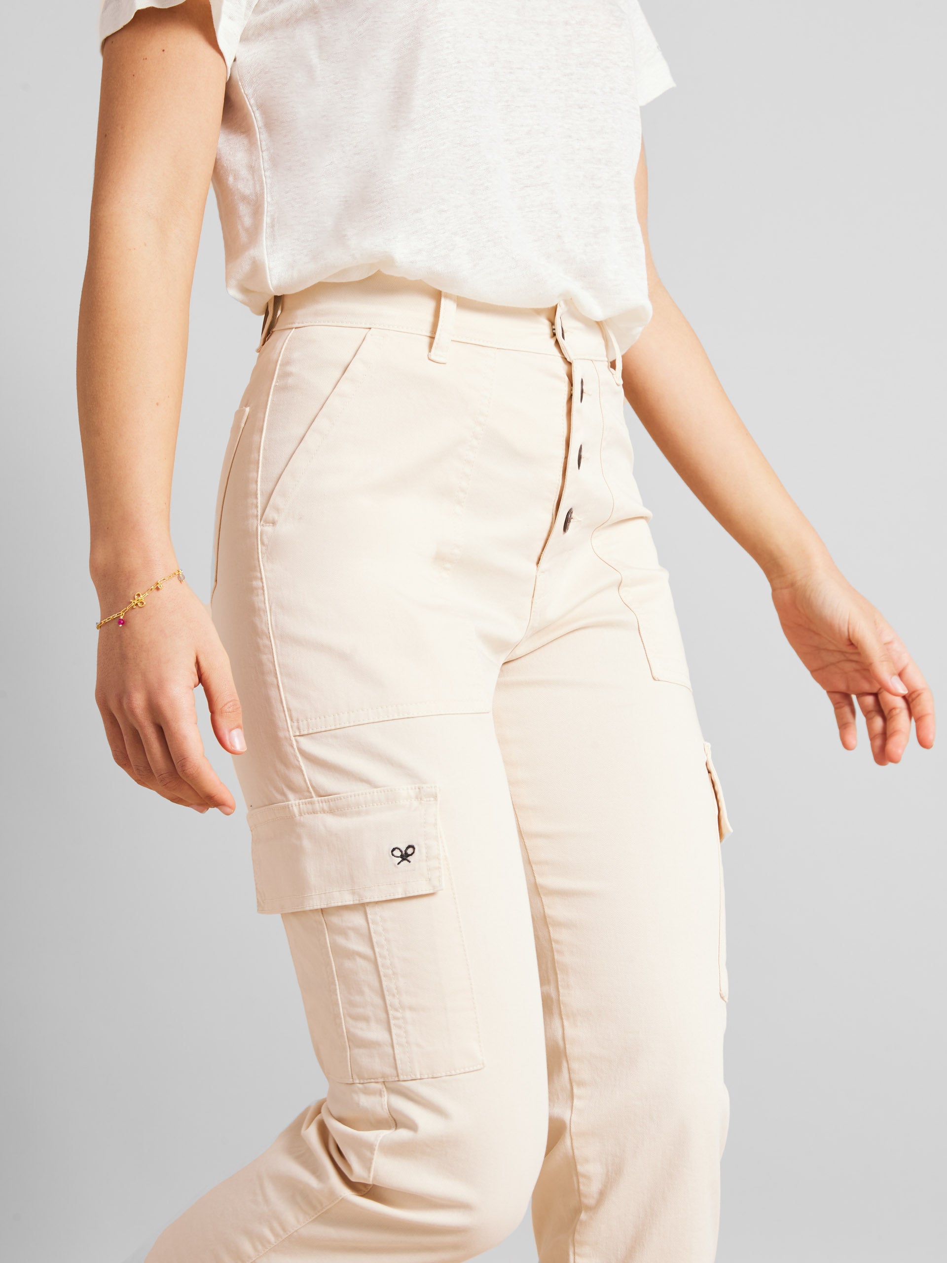 Pantalon cargo outlet femme beige