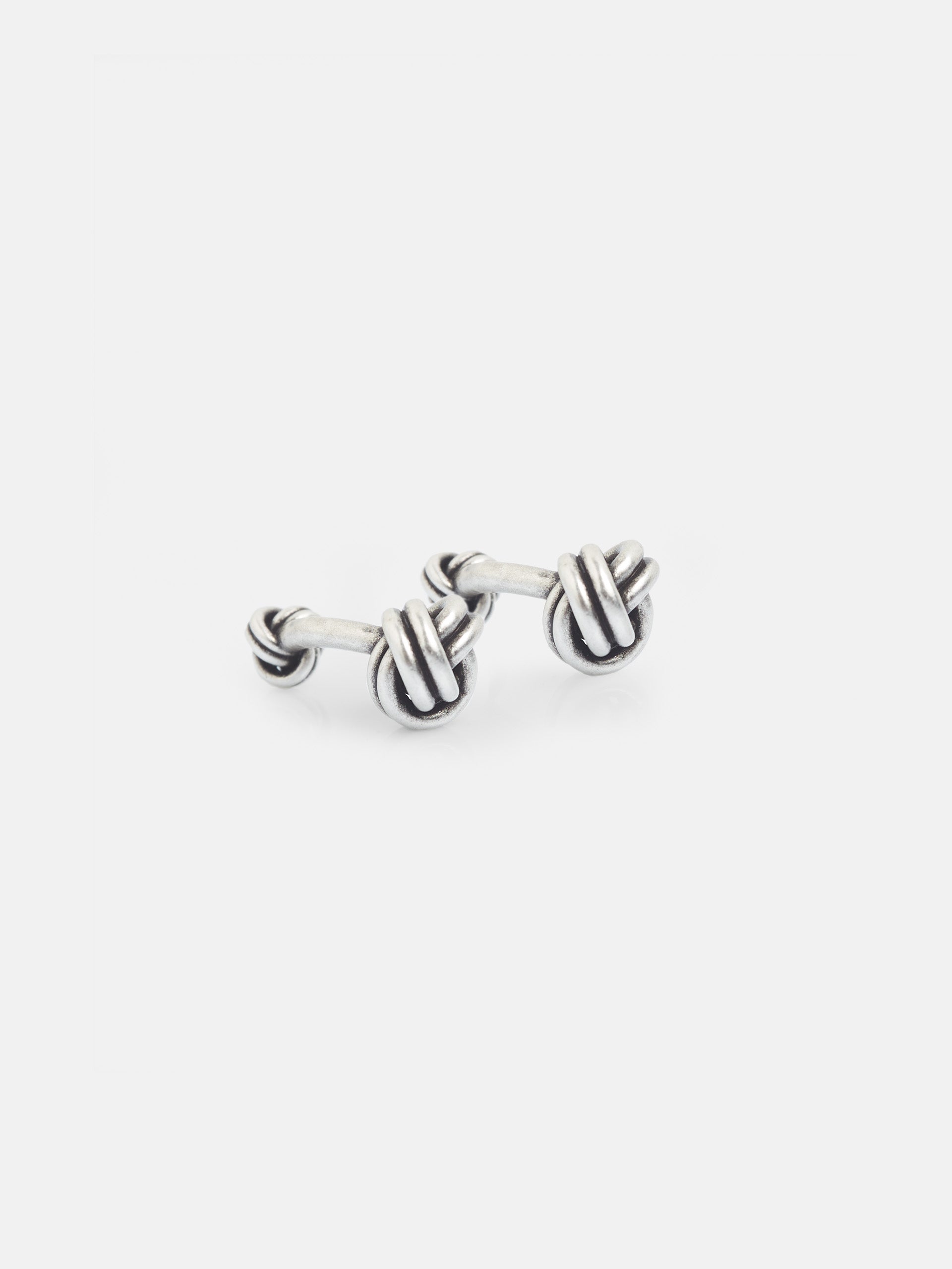 Aged silver knot cufflink