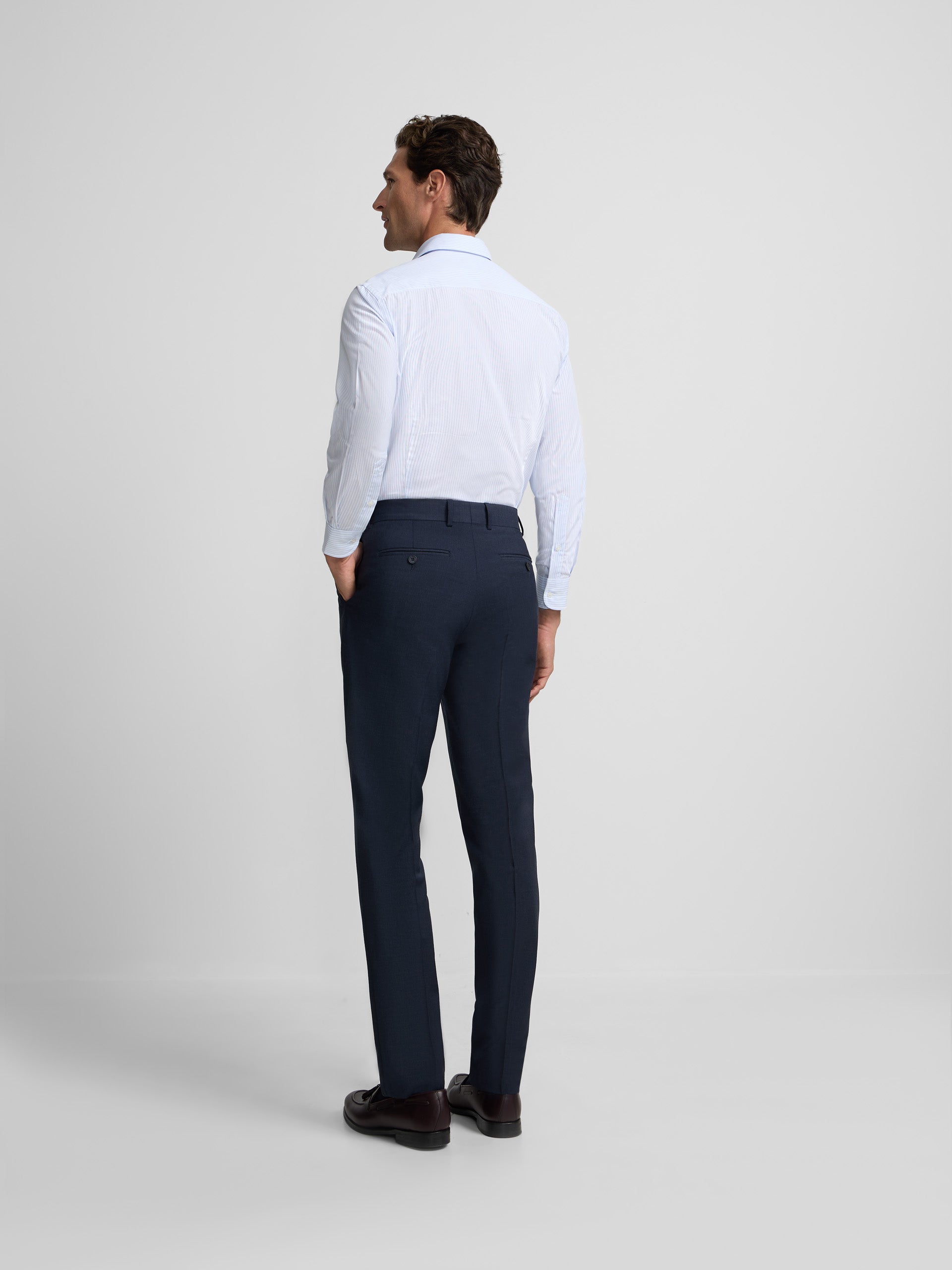 Pantalon vestir classic azul medio