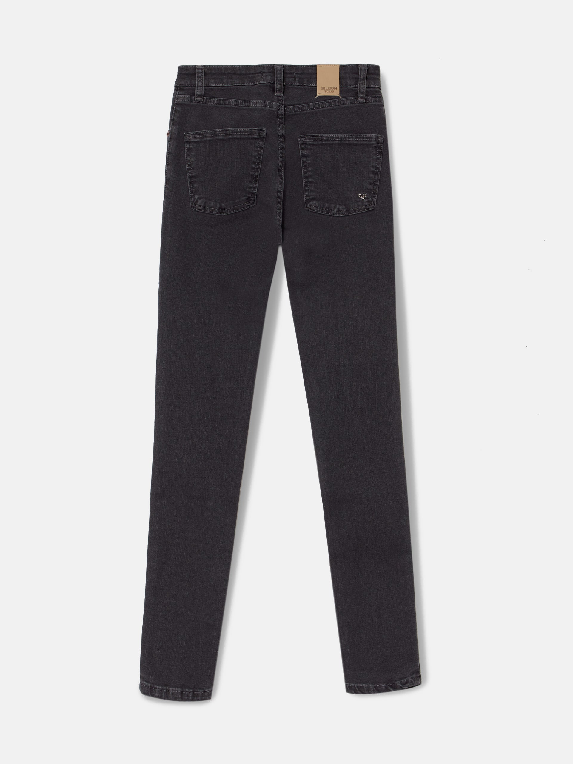 Pantalon femme coupe slim gris