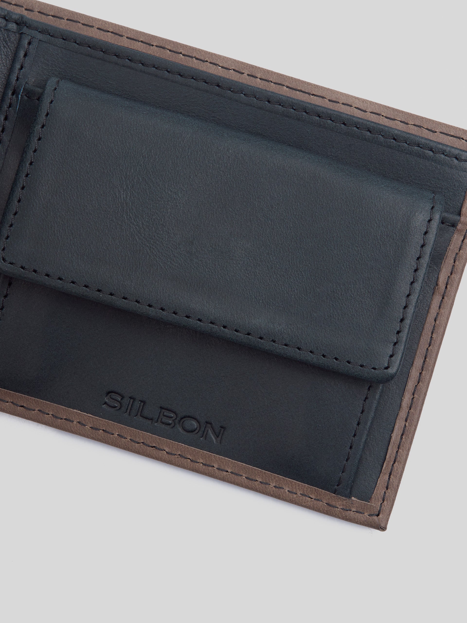 Silbon two tone leather wallet