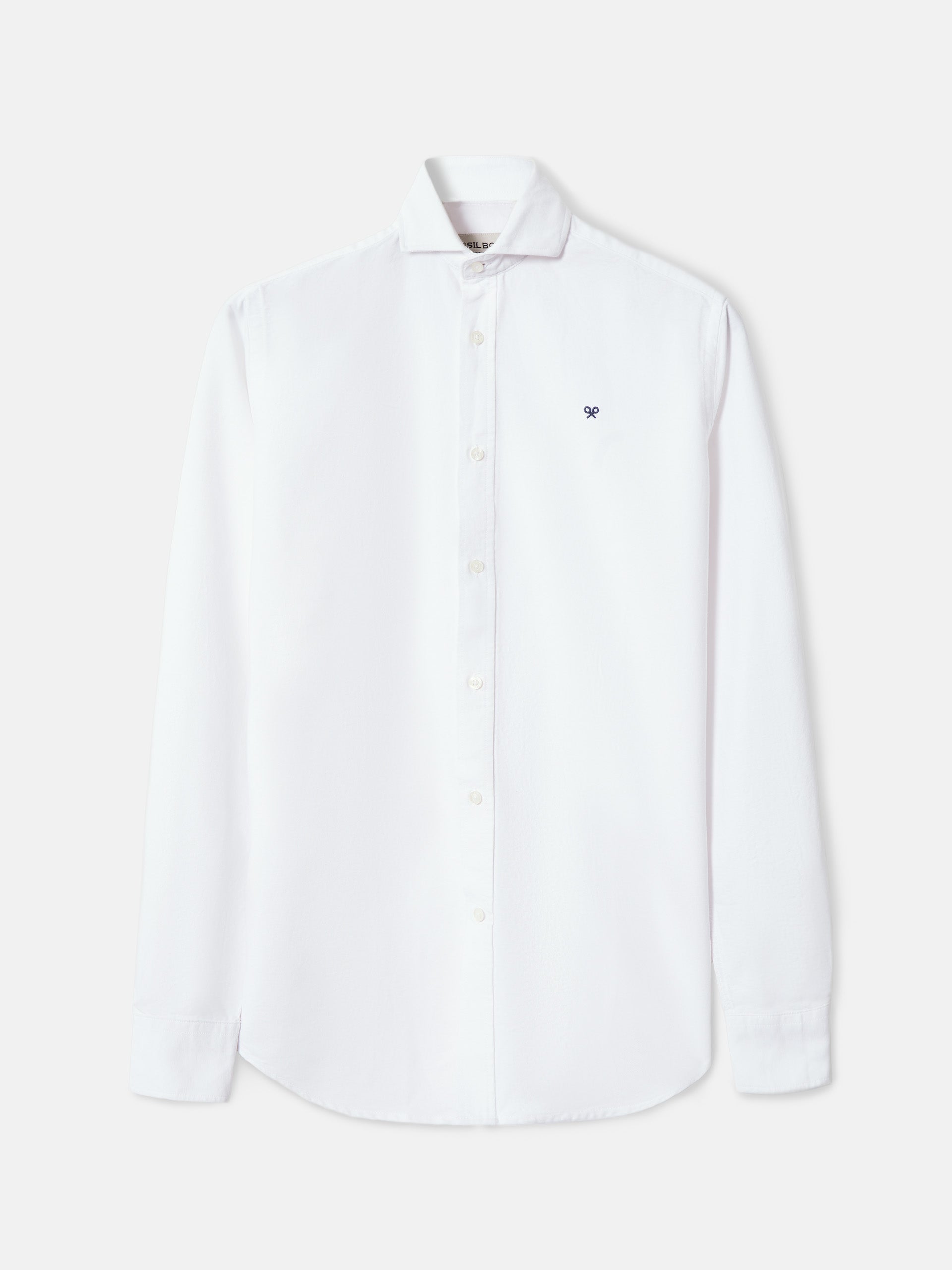 Chemise sport oxford découpée blanche