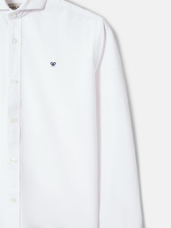 Camisa sport oxford cutaway blanca