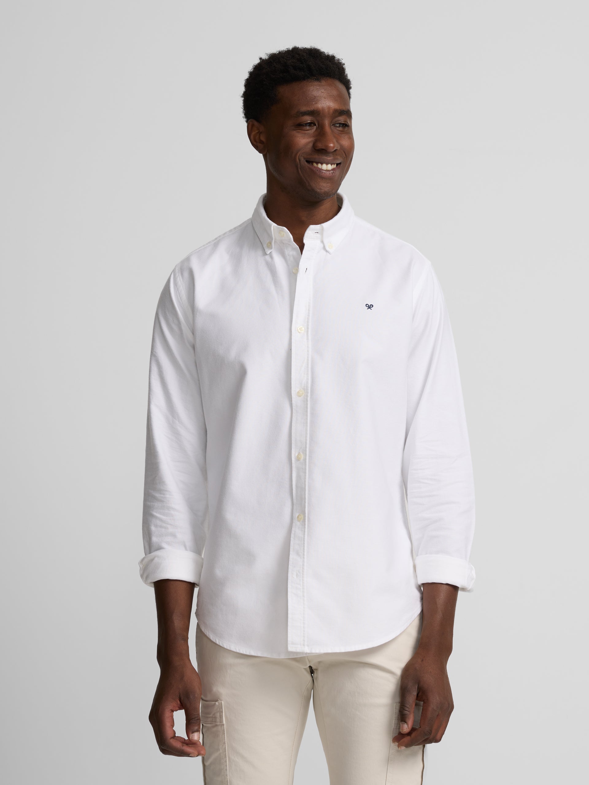 White warm oxford sport shirt