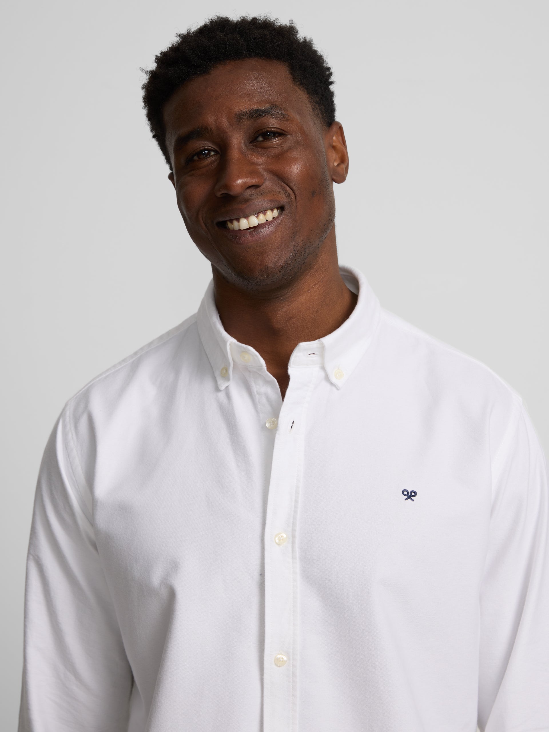 White warm oxford sport shirt