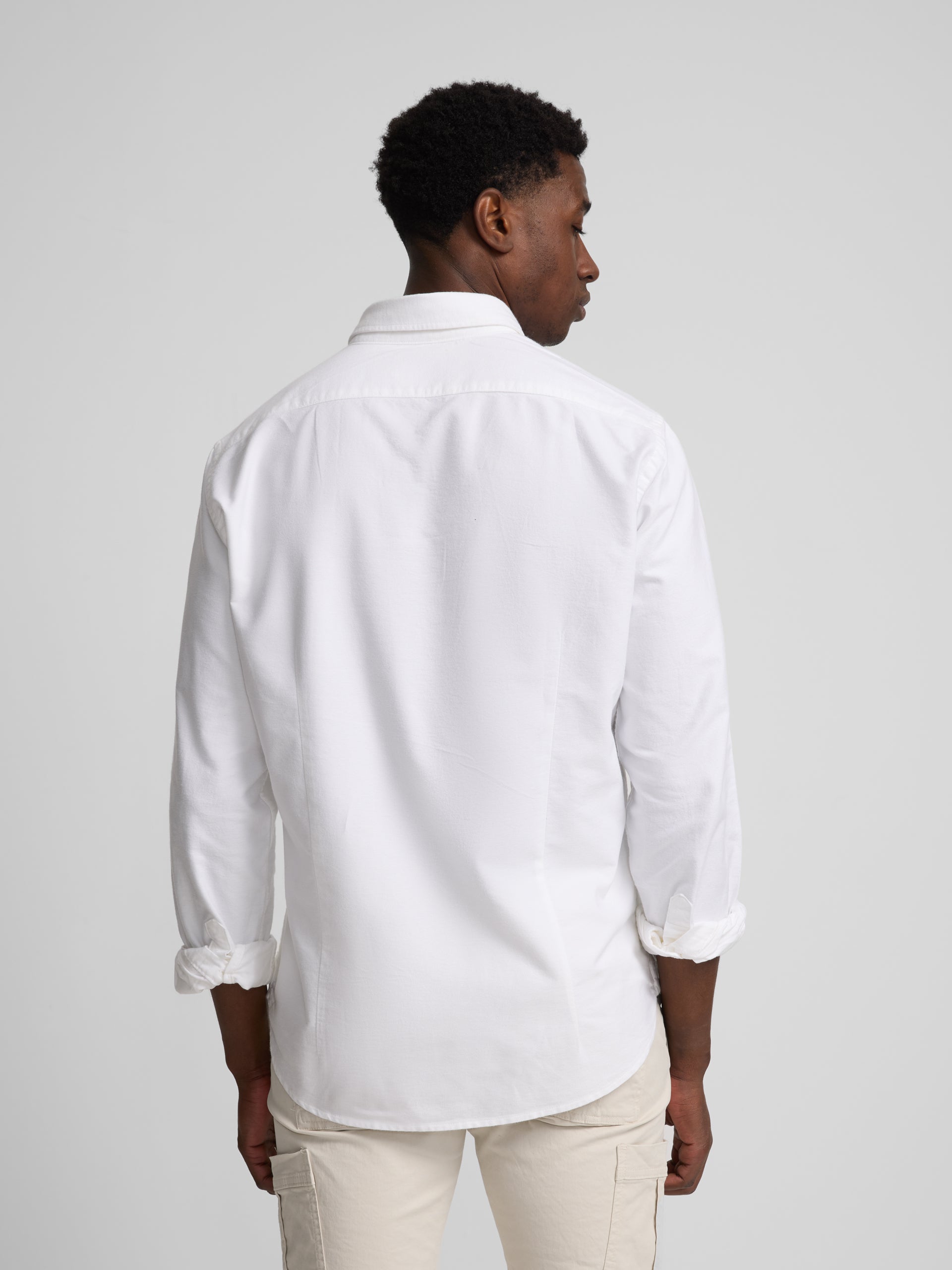 White warm oxford sport shirt