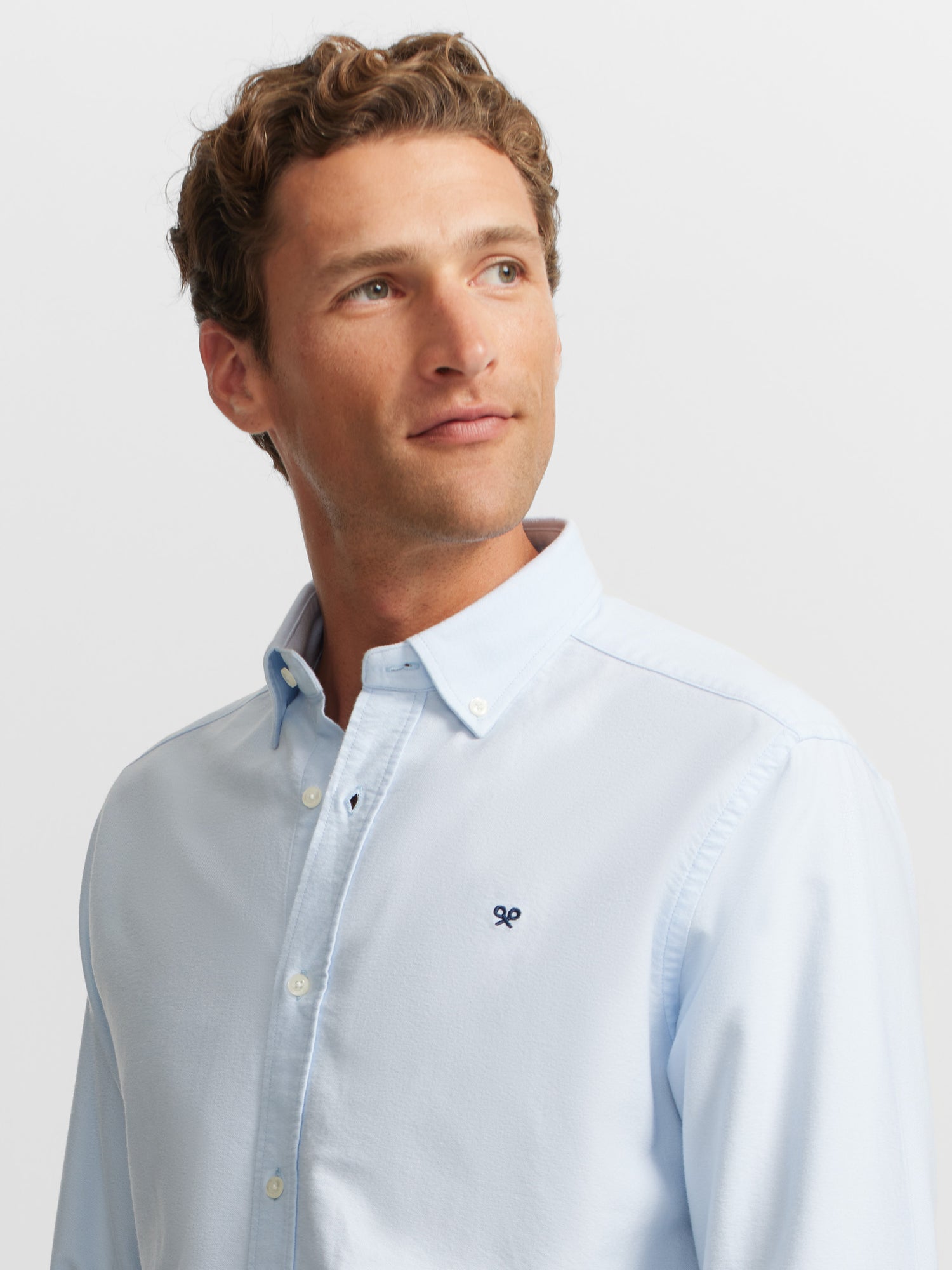 Camisa sport oxford celeste