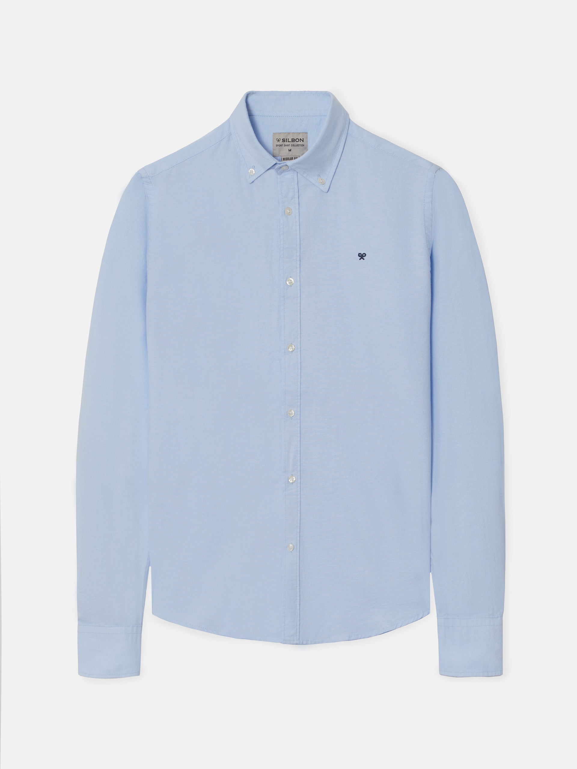 Light blue regular fit oxford sport shirt