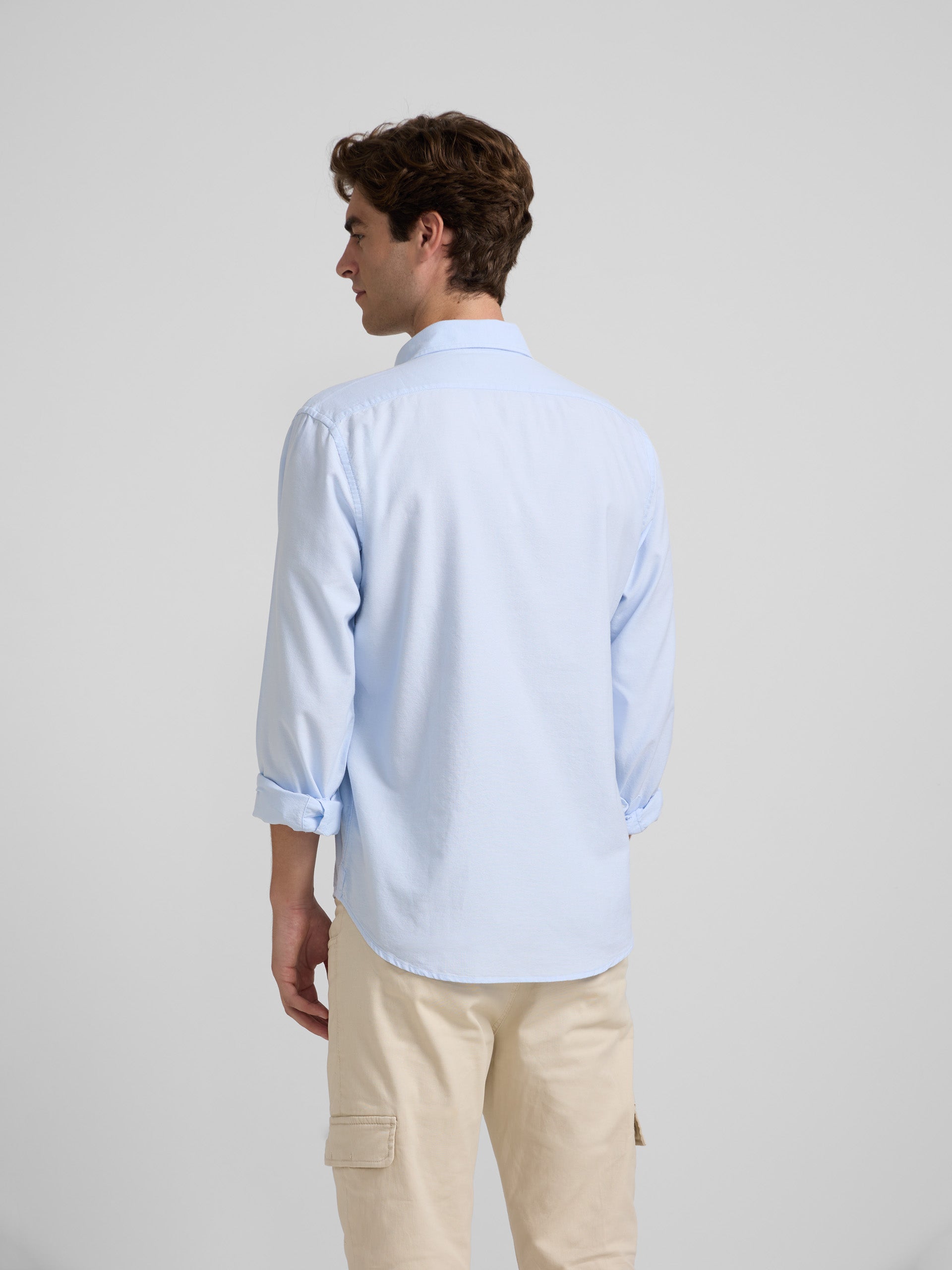 Polera sport oxford celeste