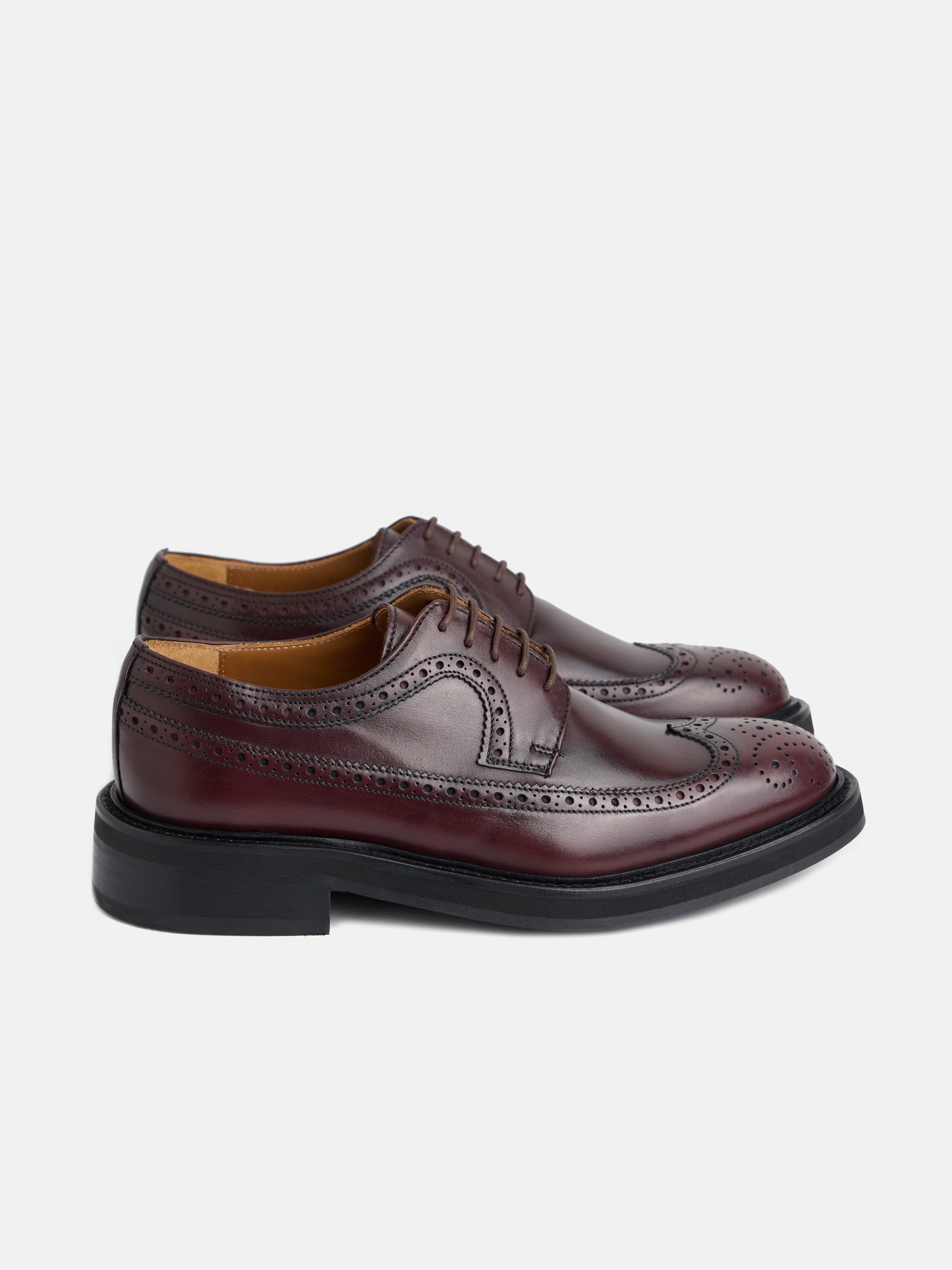 Classic burgundy perforated leather shoe