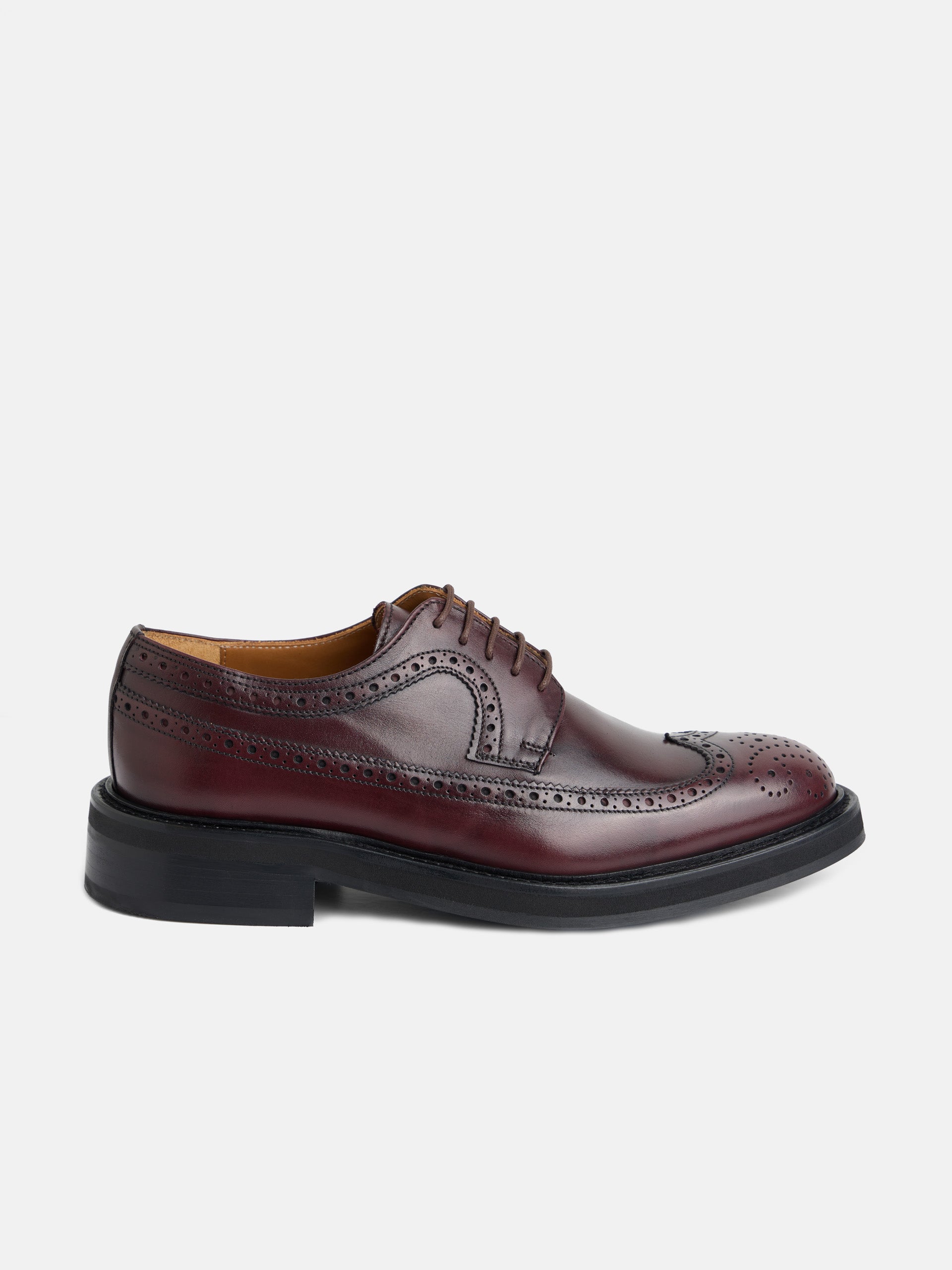 Classic burgundy perforated leather shoe