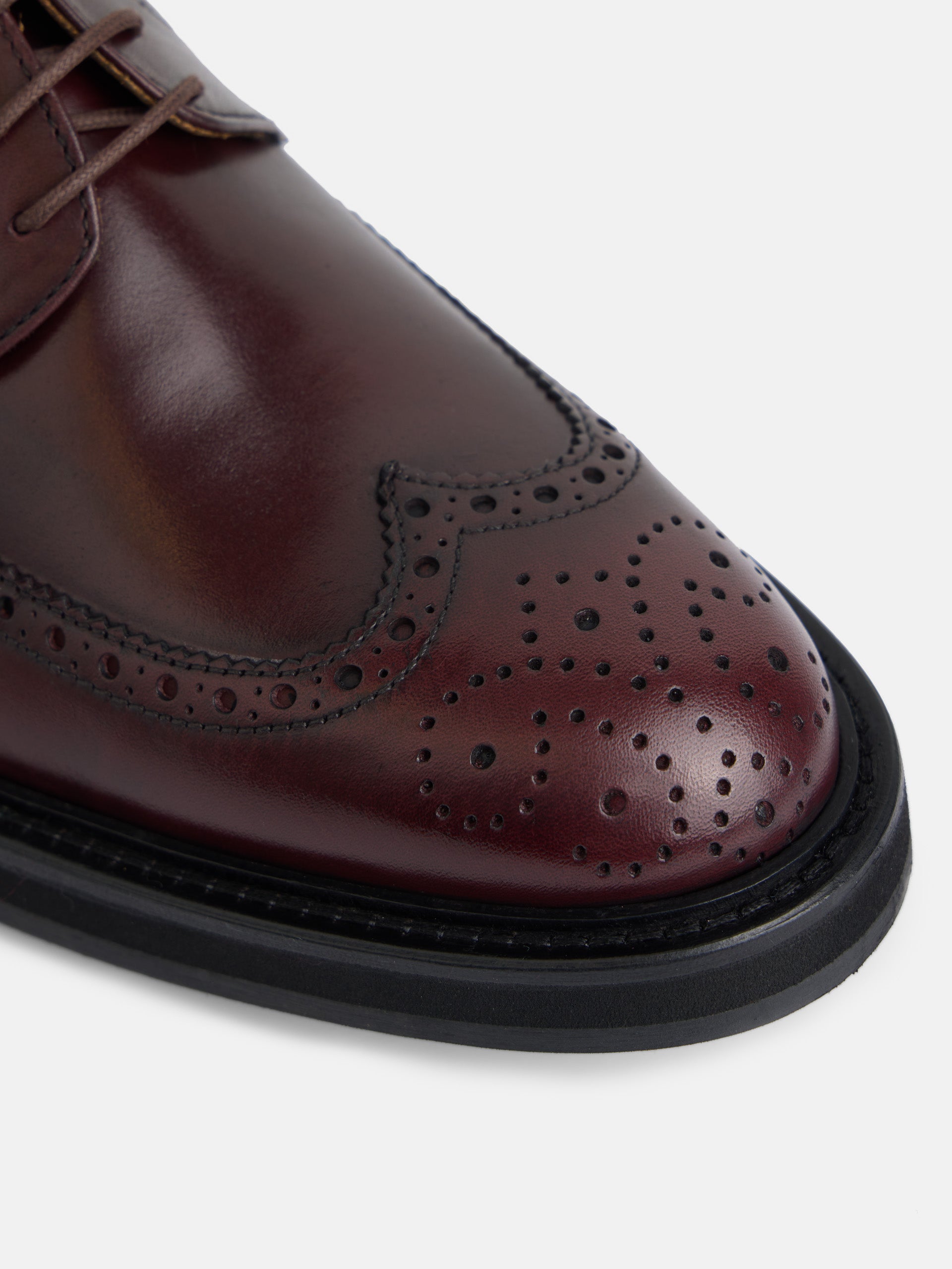 Classic burgundy perforated leather shoe