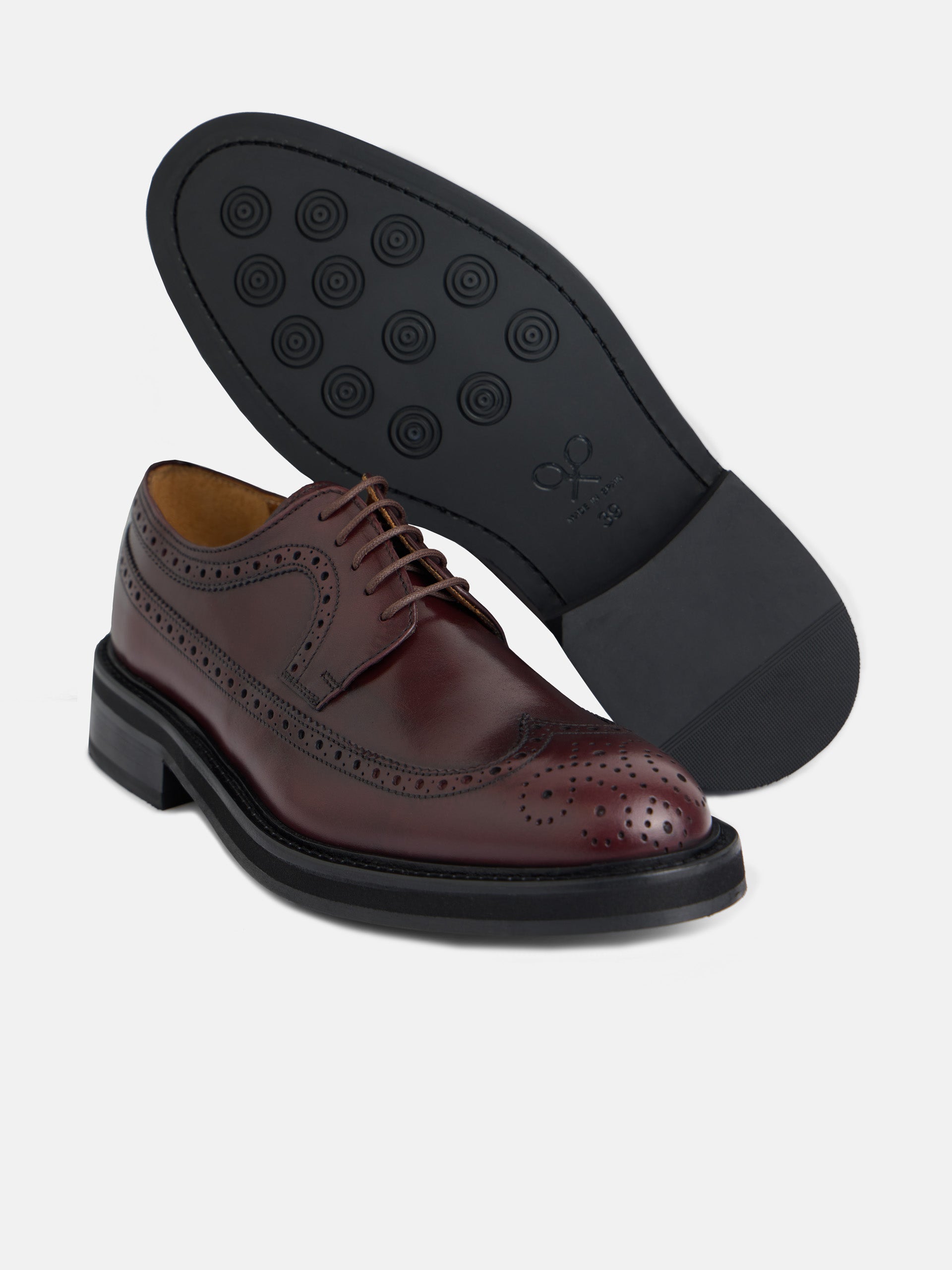 Classic burgundy perforated leather shoe