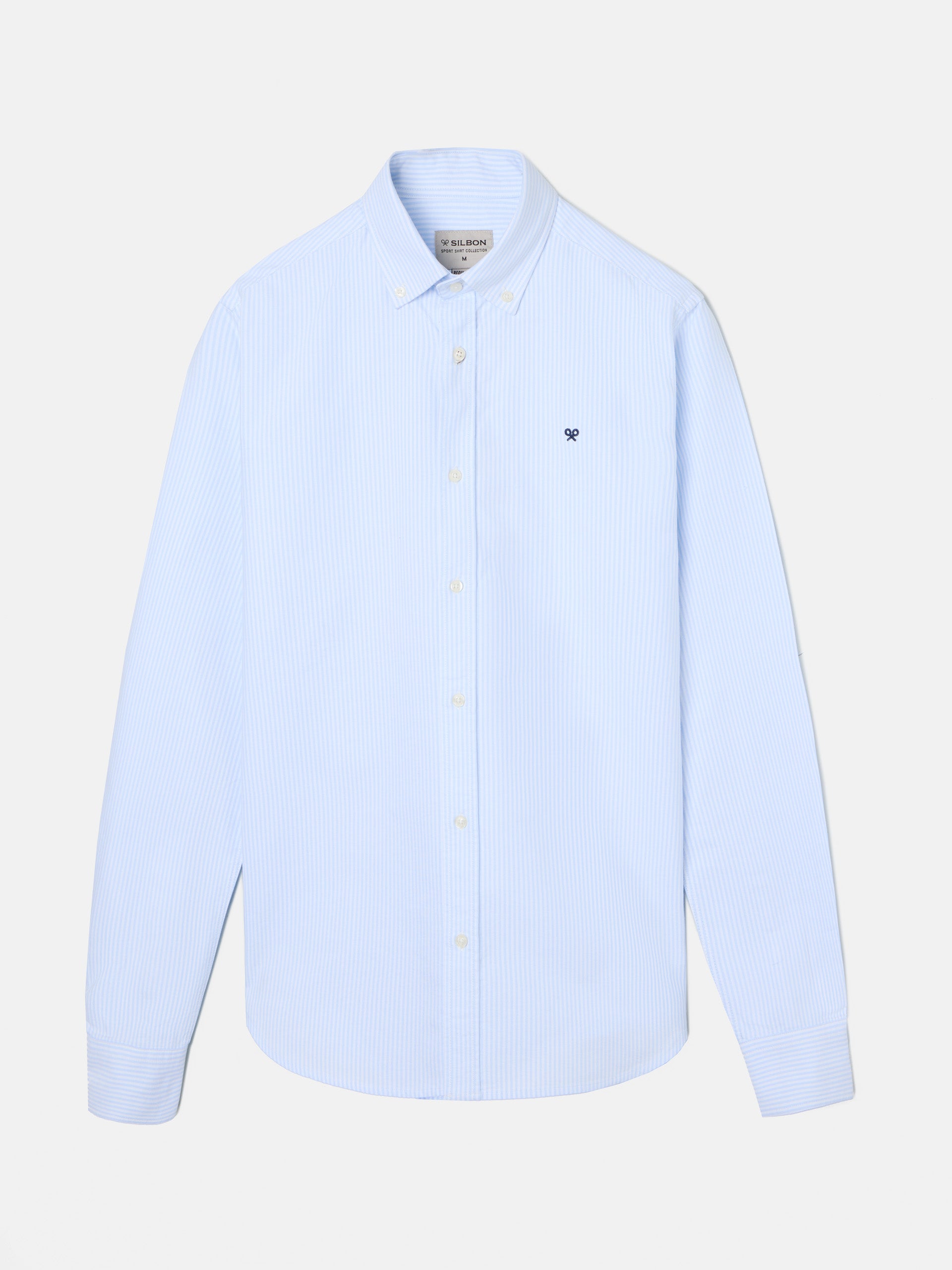 Light blue stripe regular fit oxford sport shirt