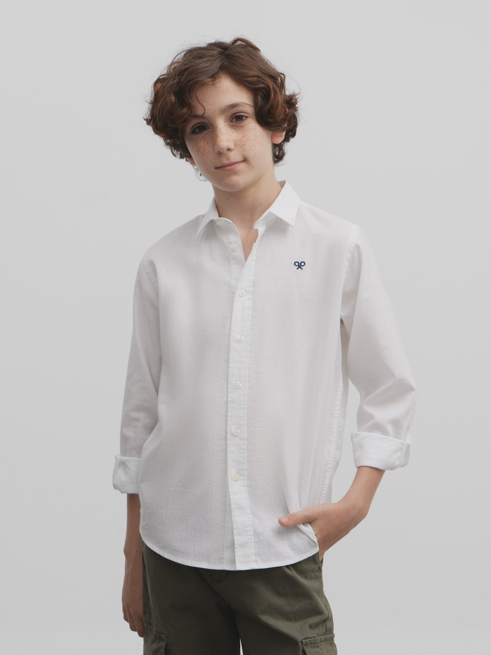 Camisa sport kids soft blanca
