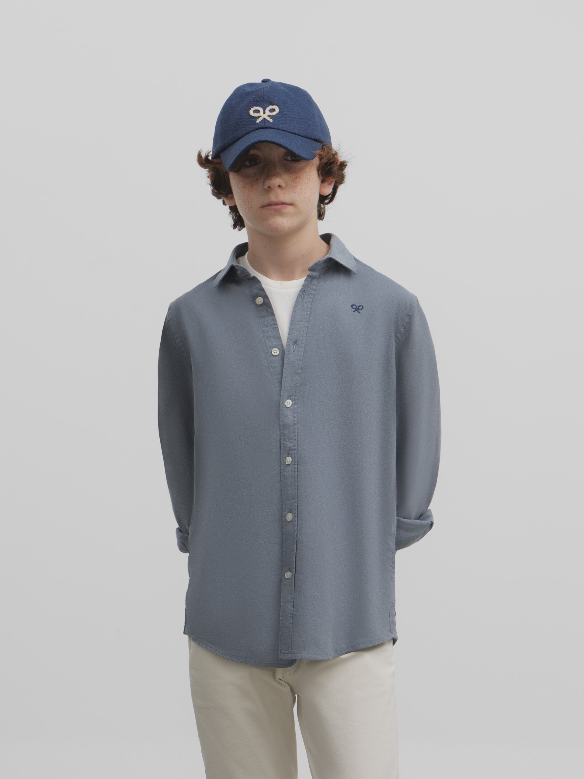 Soft blue gray kids sport shirt