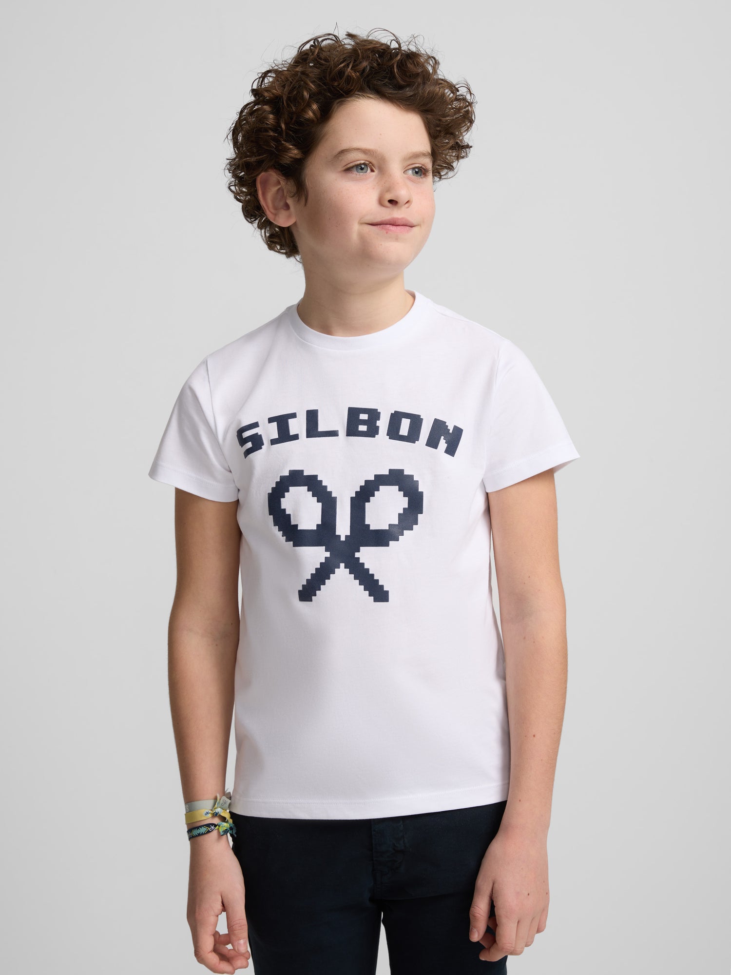 White pixel logo kids t-shirt