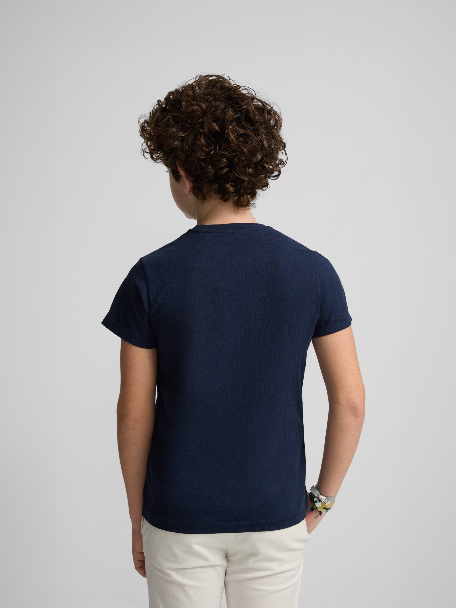 Navy blue pixel logo kids t-shirt