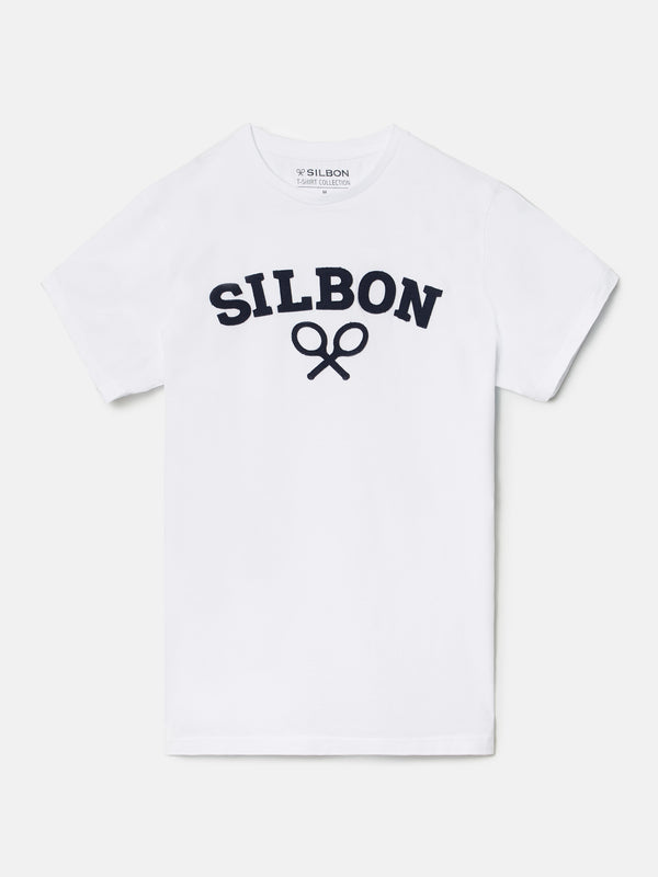 T-shirt raquette Silbon medium blanc