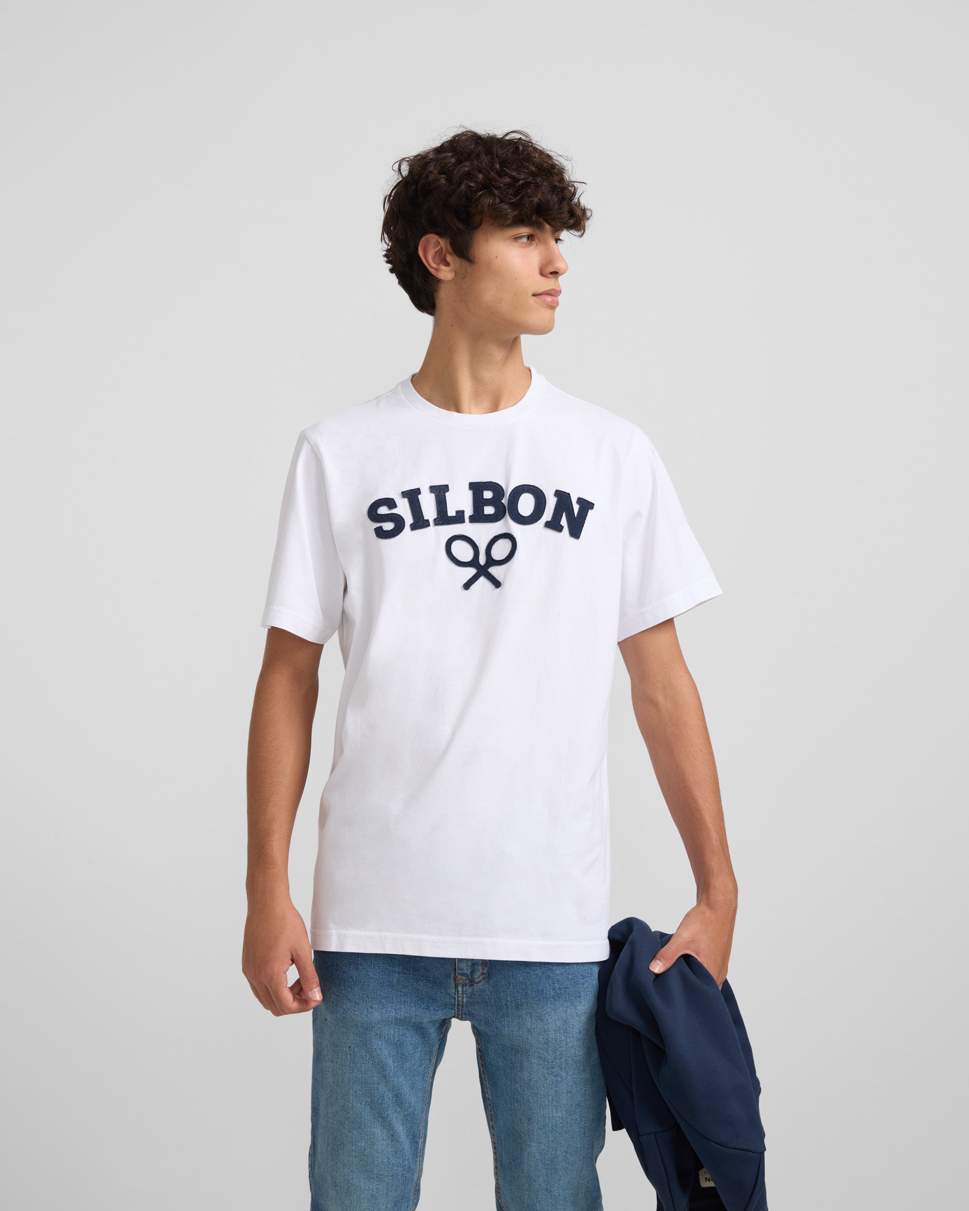 T-shirt raquette Silbon medium blanc