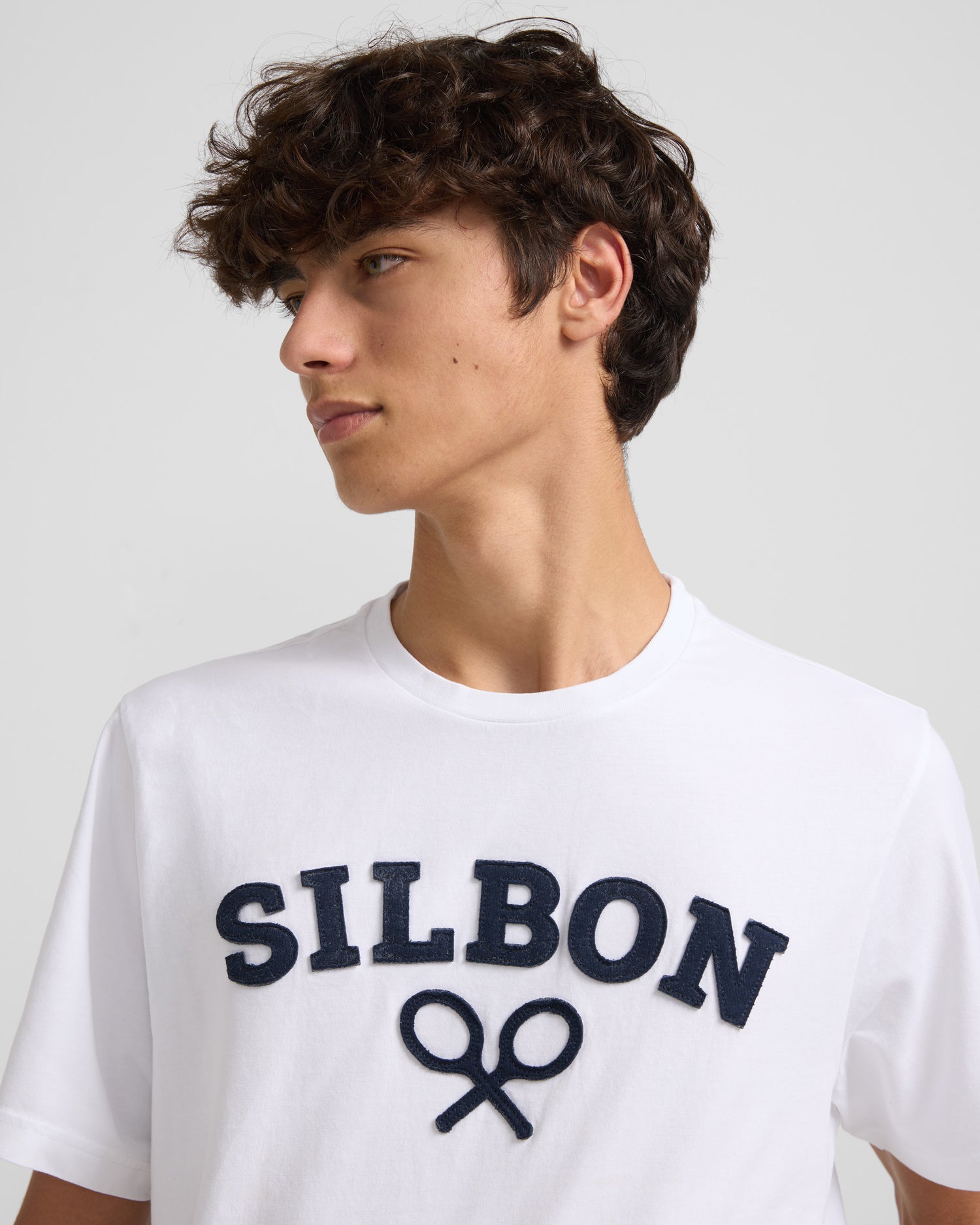 Silbon medium white racket t-shirt