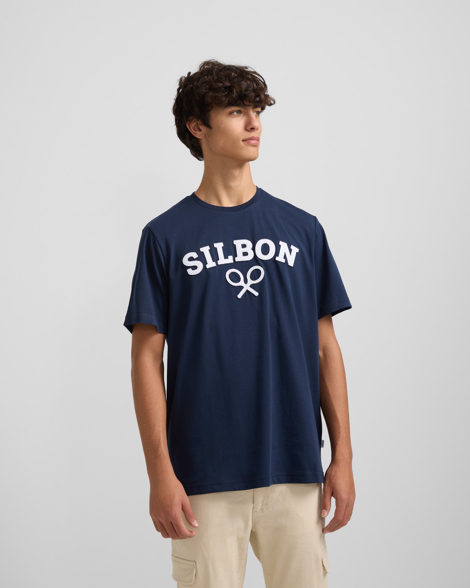 T-shirt raquette Silbon medium bleu marine