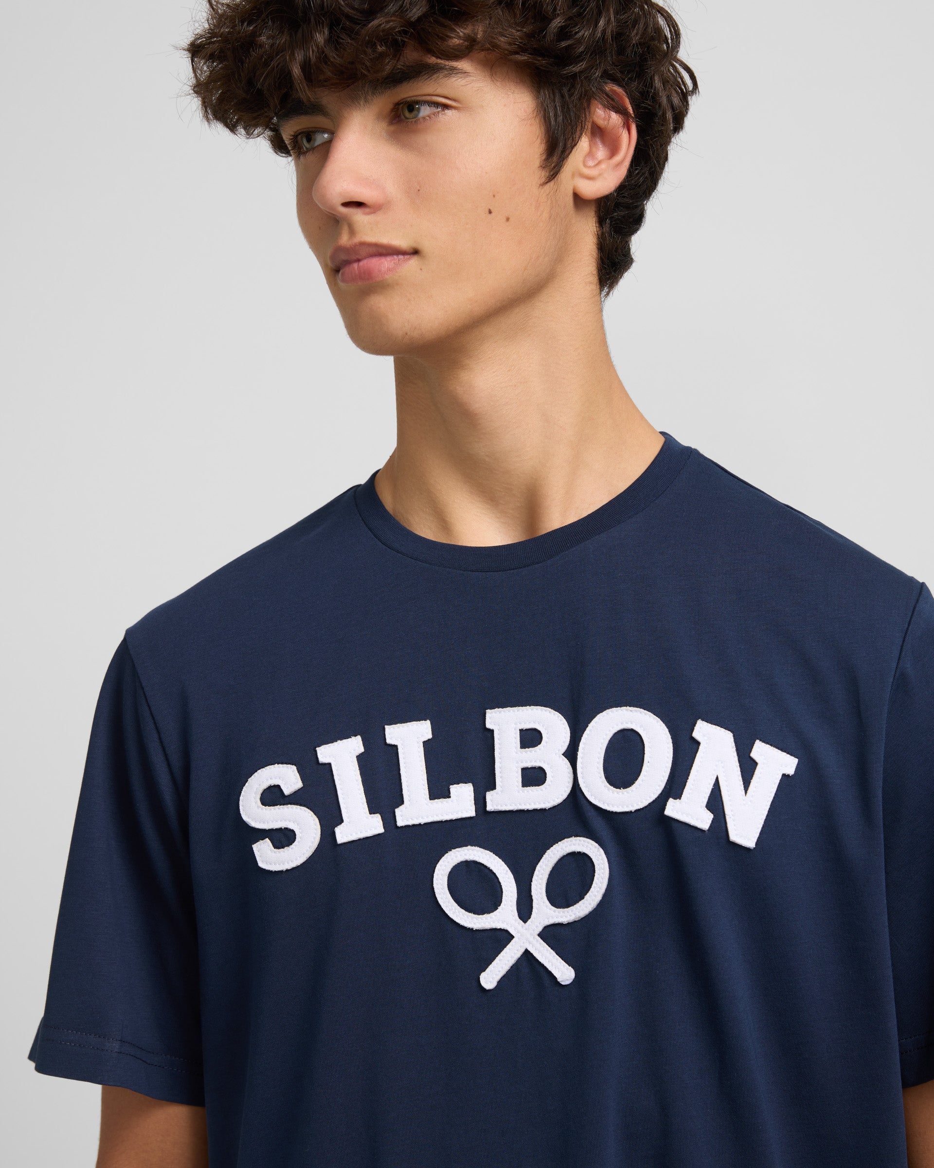 T-shirt raquette Silbon medium bleu marine