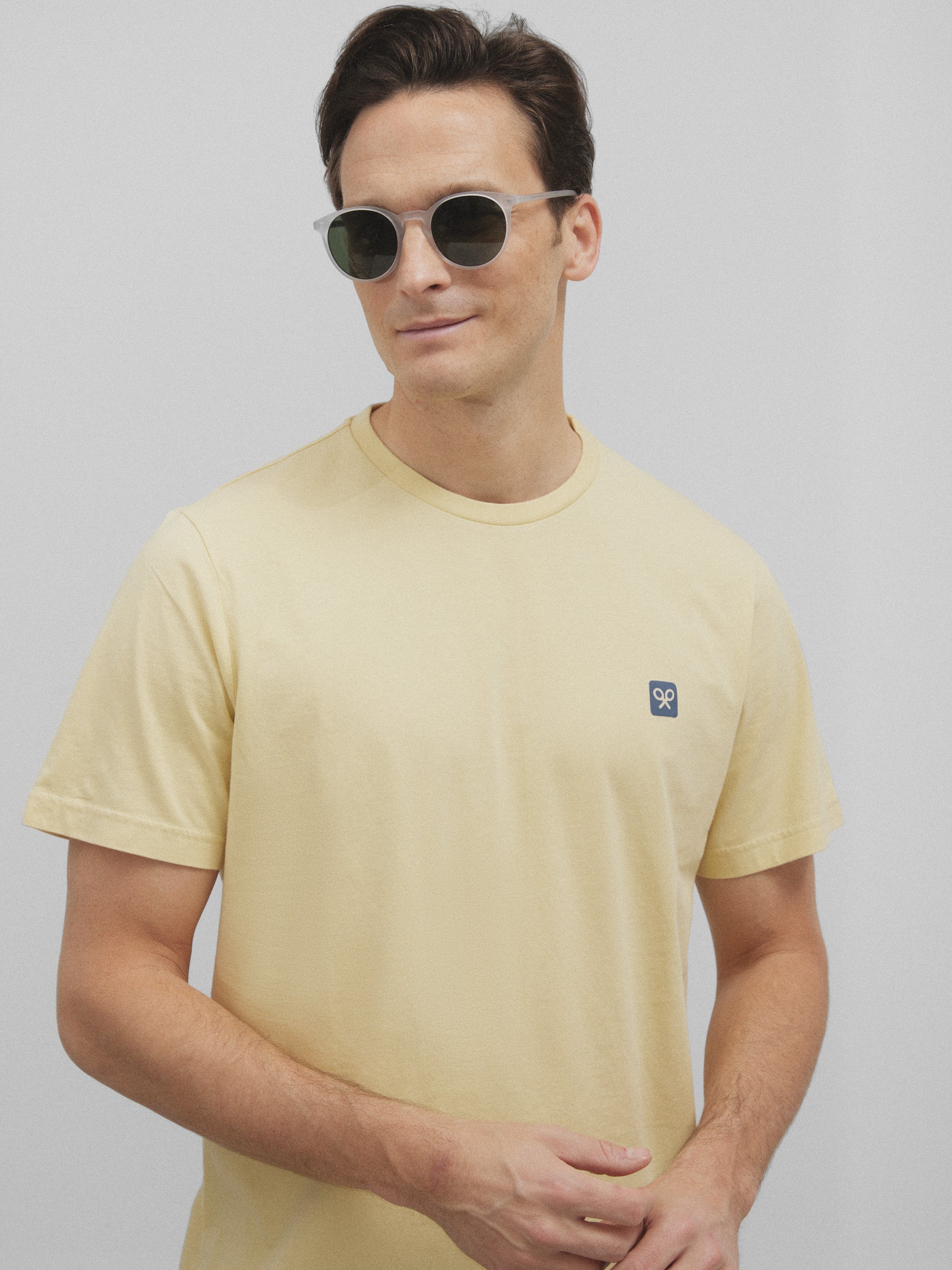 Yellow racket check t-shirt