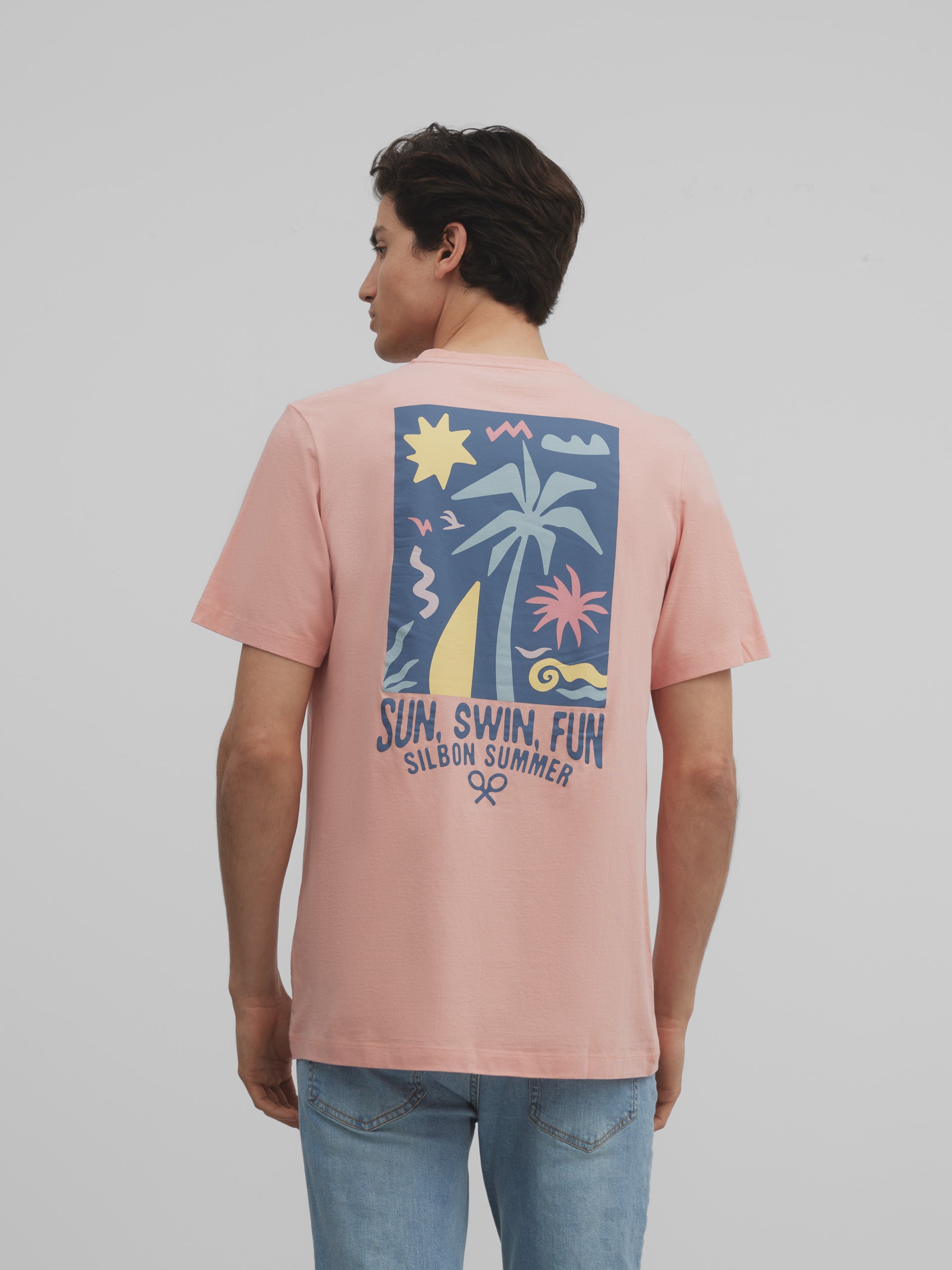 T-shirt corail amusant pour nager au soleil